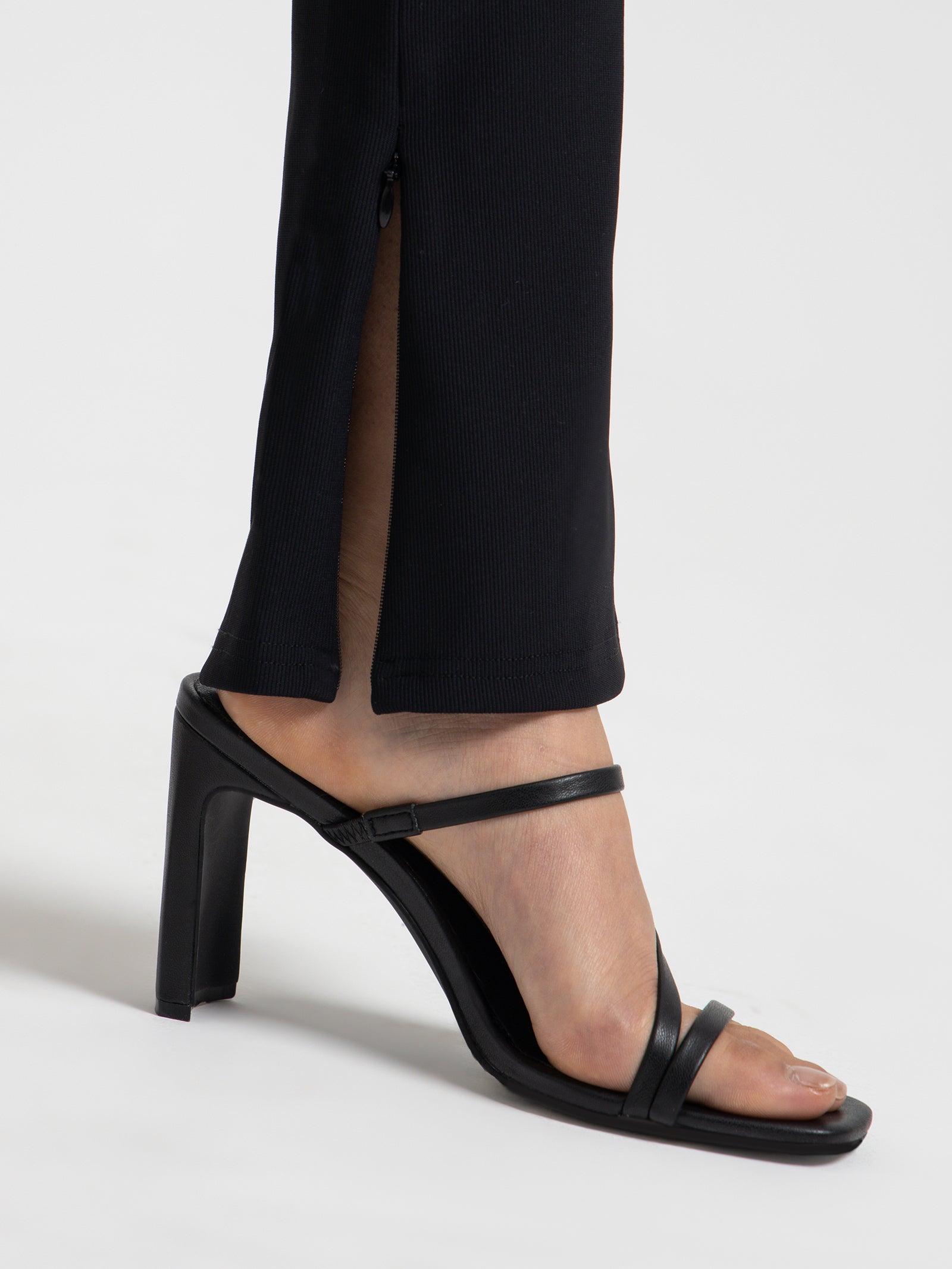 Blaze Ribbed Ponte Pants in Black