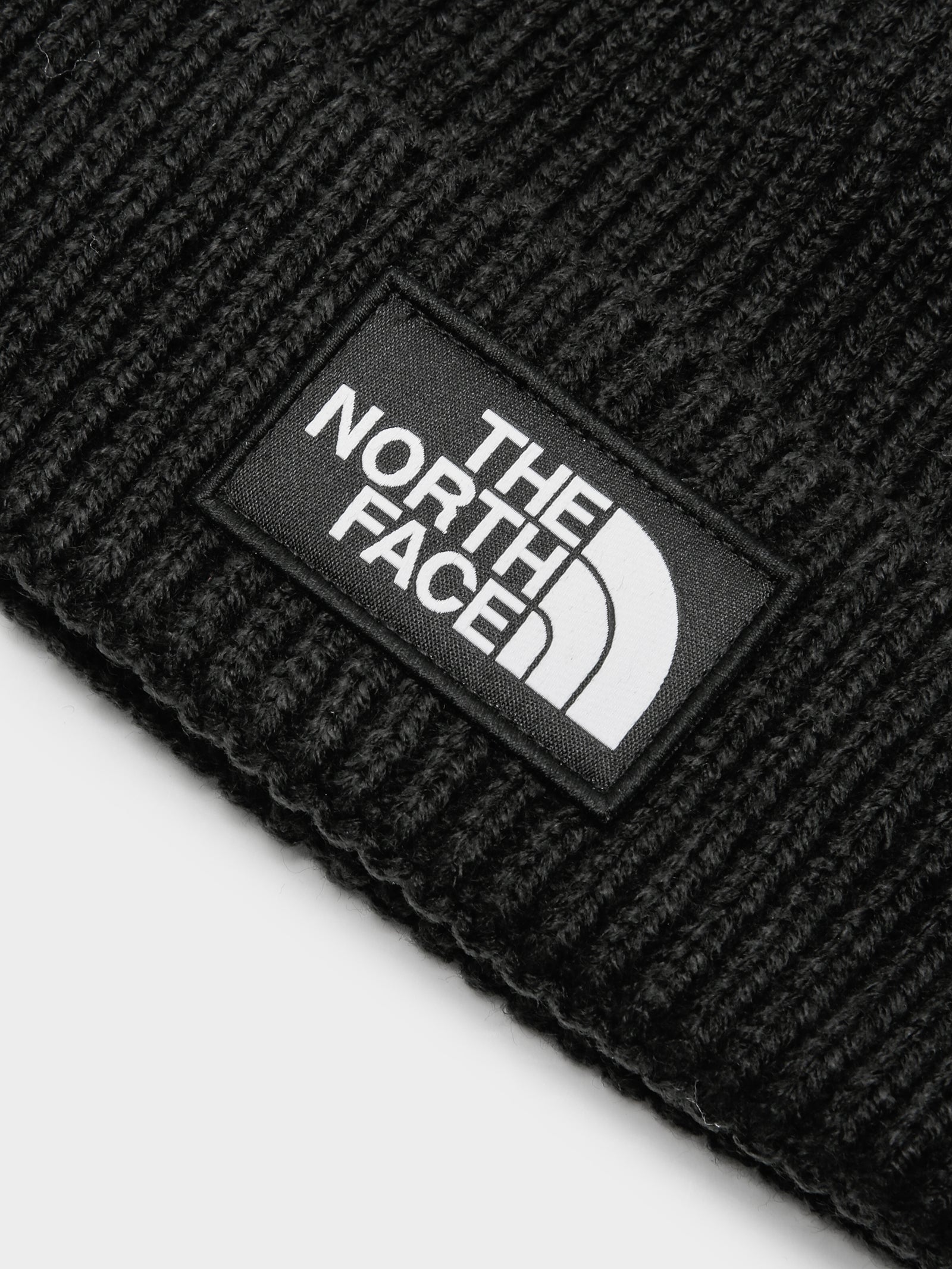 Logo Boxed Cuff Beanie in Black