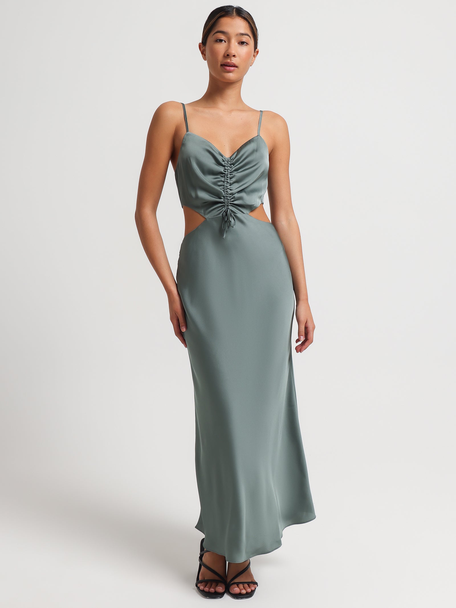 Tamara Ruched Midi Dress in Jewel