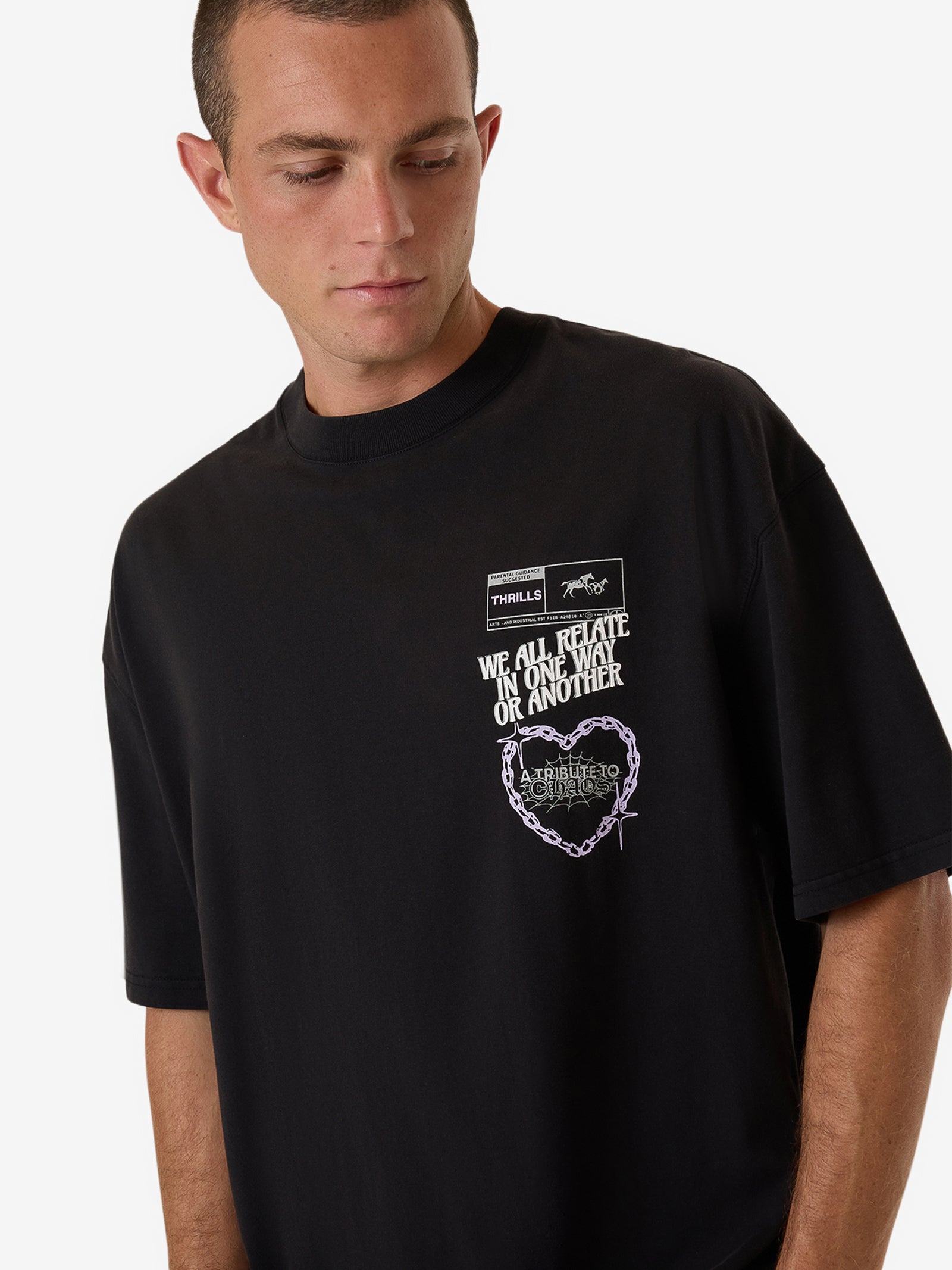 Chain Reaction Box Fit Oversized Tee