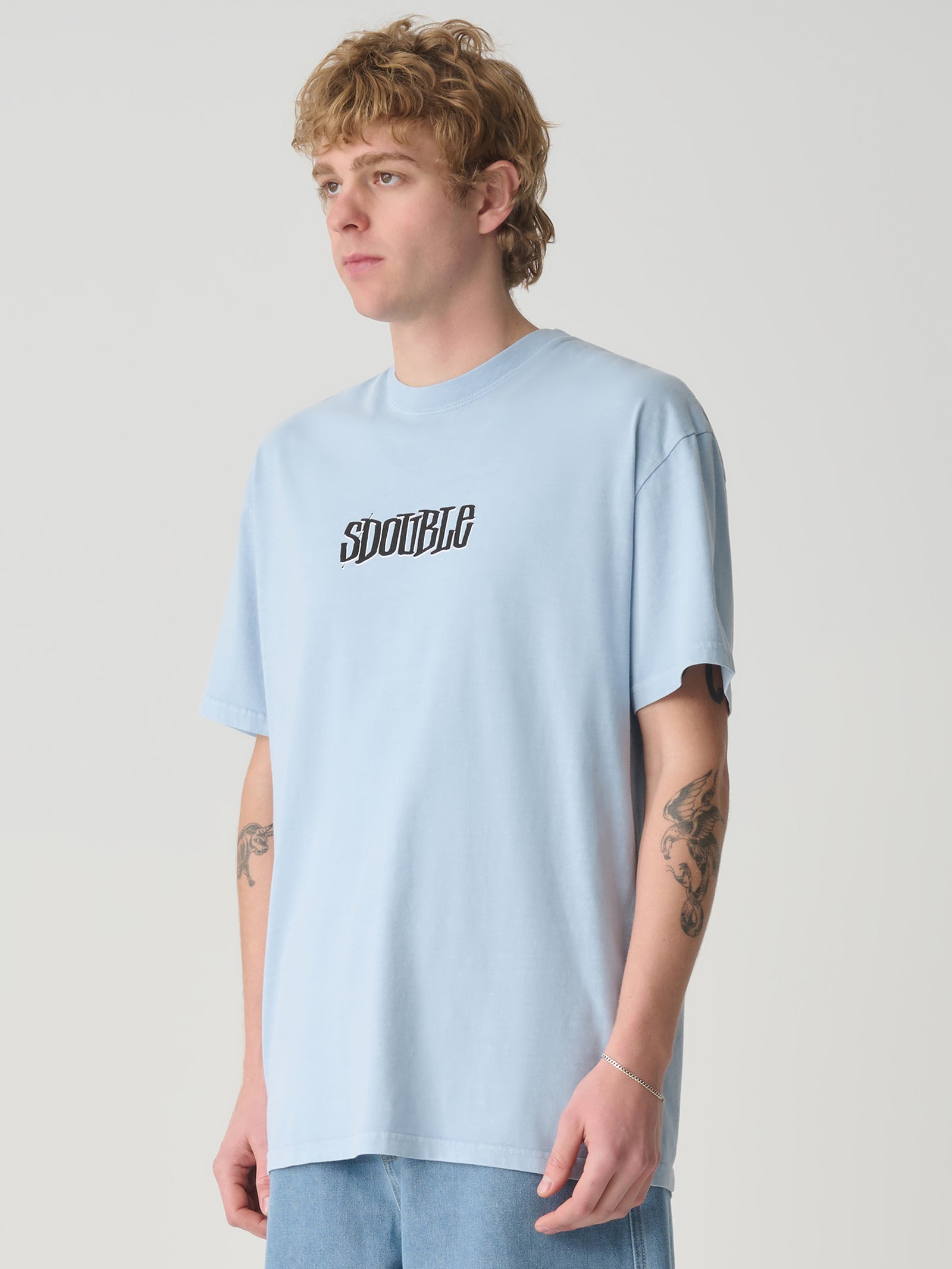 Pintails Tee In Washed Blue