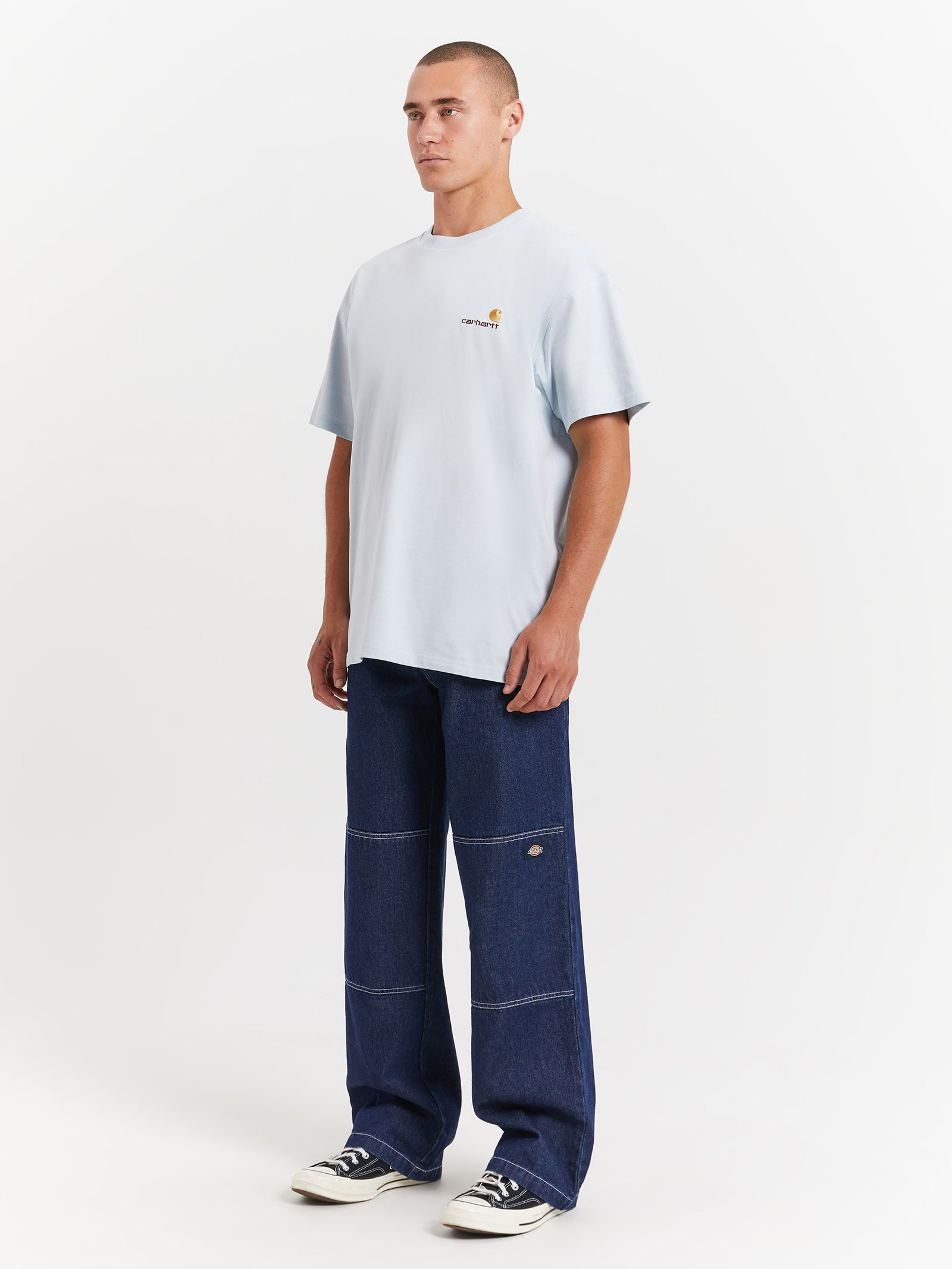 Short Sleeve American Script T-Shirt in Icarus