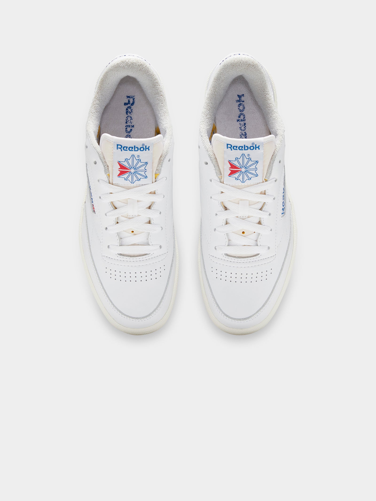 Mens Club C 85 Sneakers in White, Chalk & Vector Blue