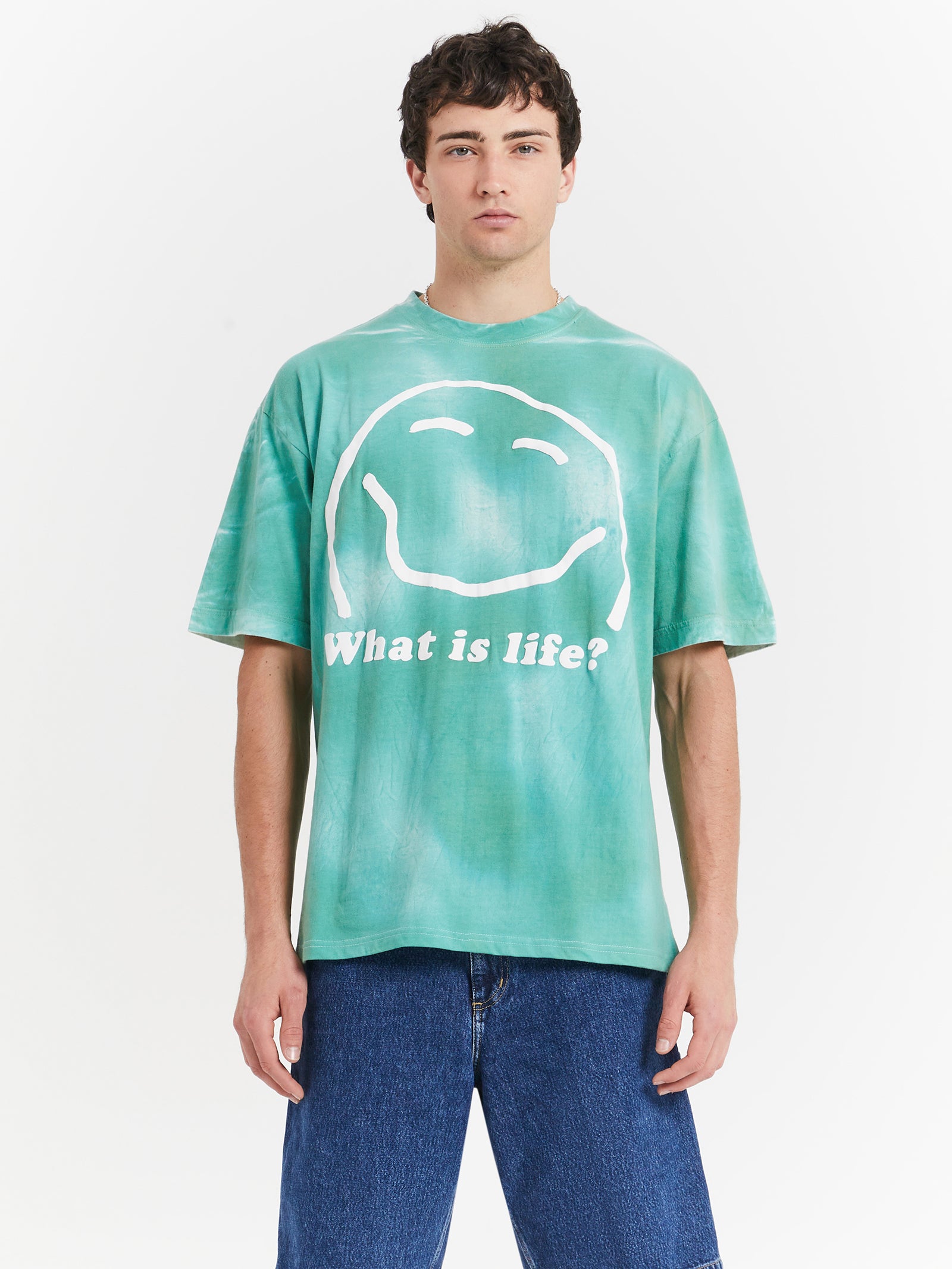 What Is Life T-Shirt in Moss Dye