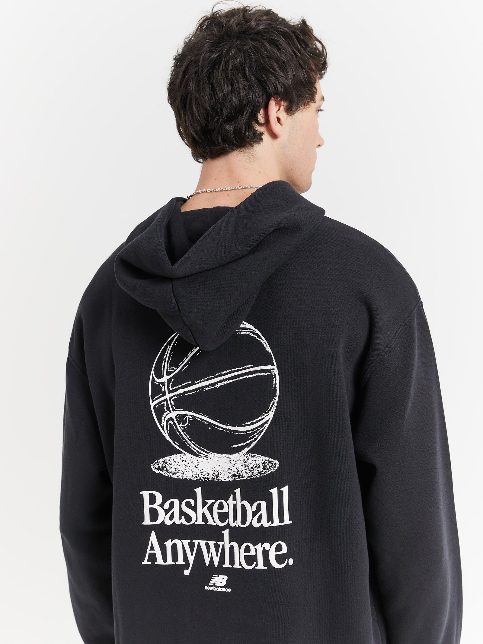 Hoops Fleece Hoodie in Black