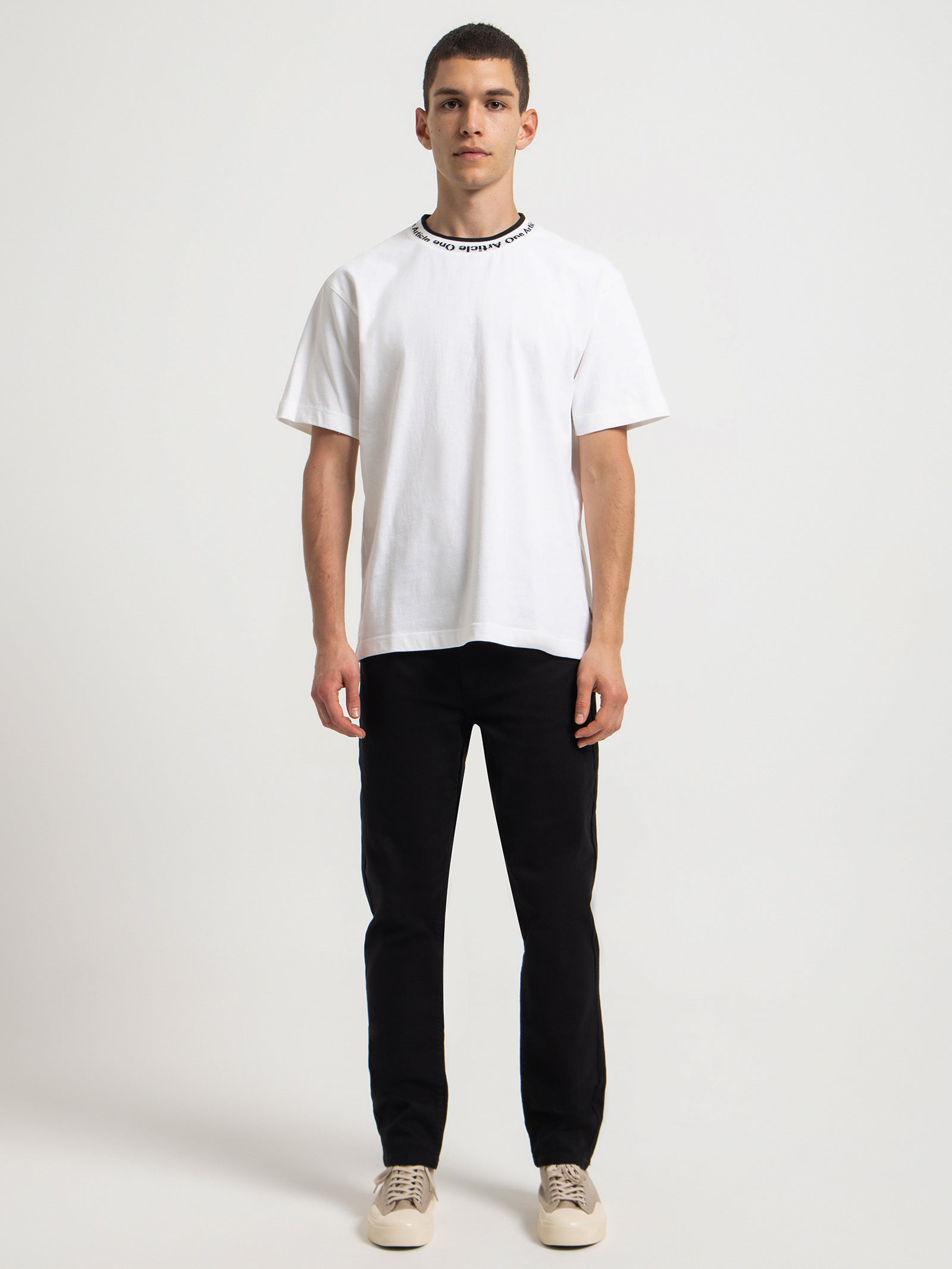 Rib Logo T-Shirt in White