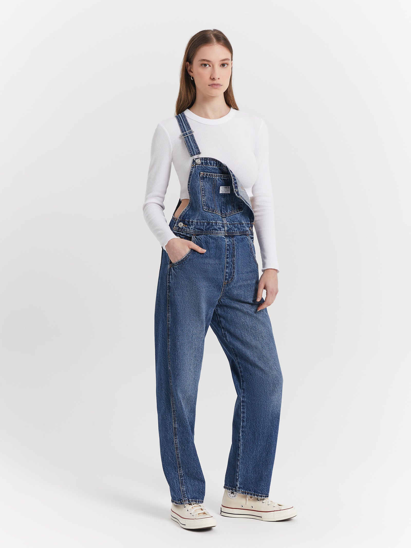 Vintage Overalls in Blue Denim