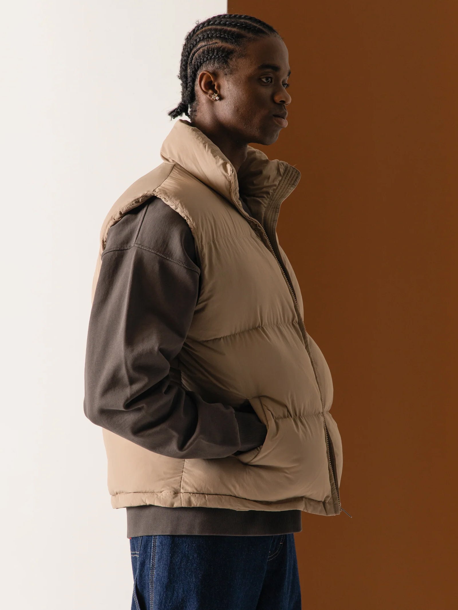 Seneca Puffer Vest in Granola