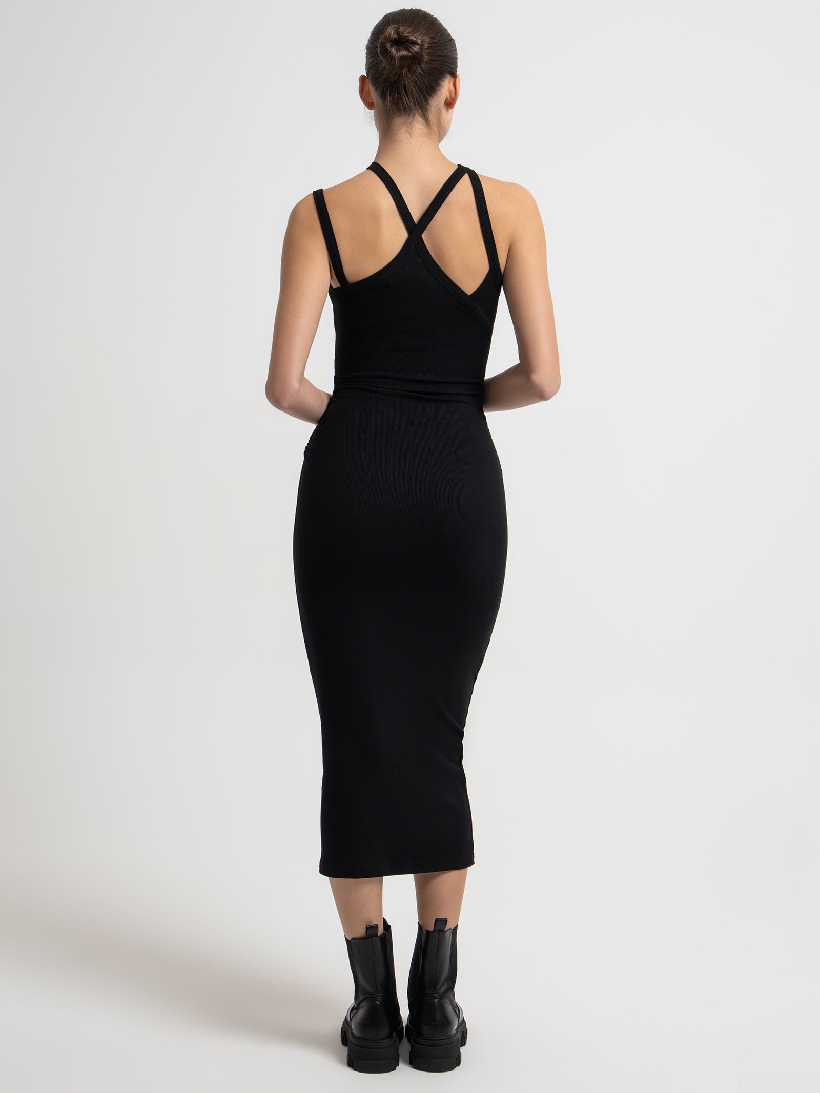 Cruz Rib Dress in Black