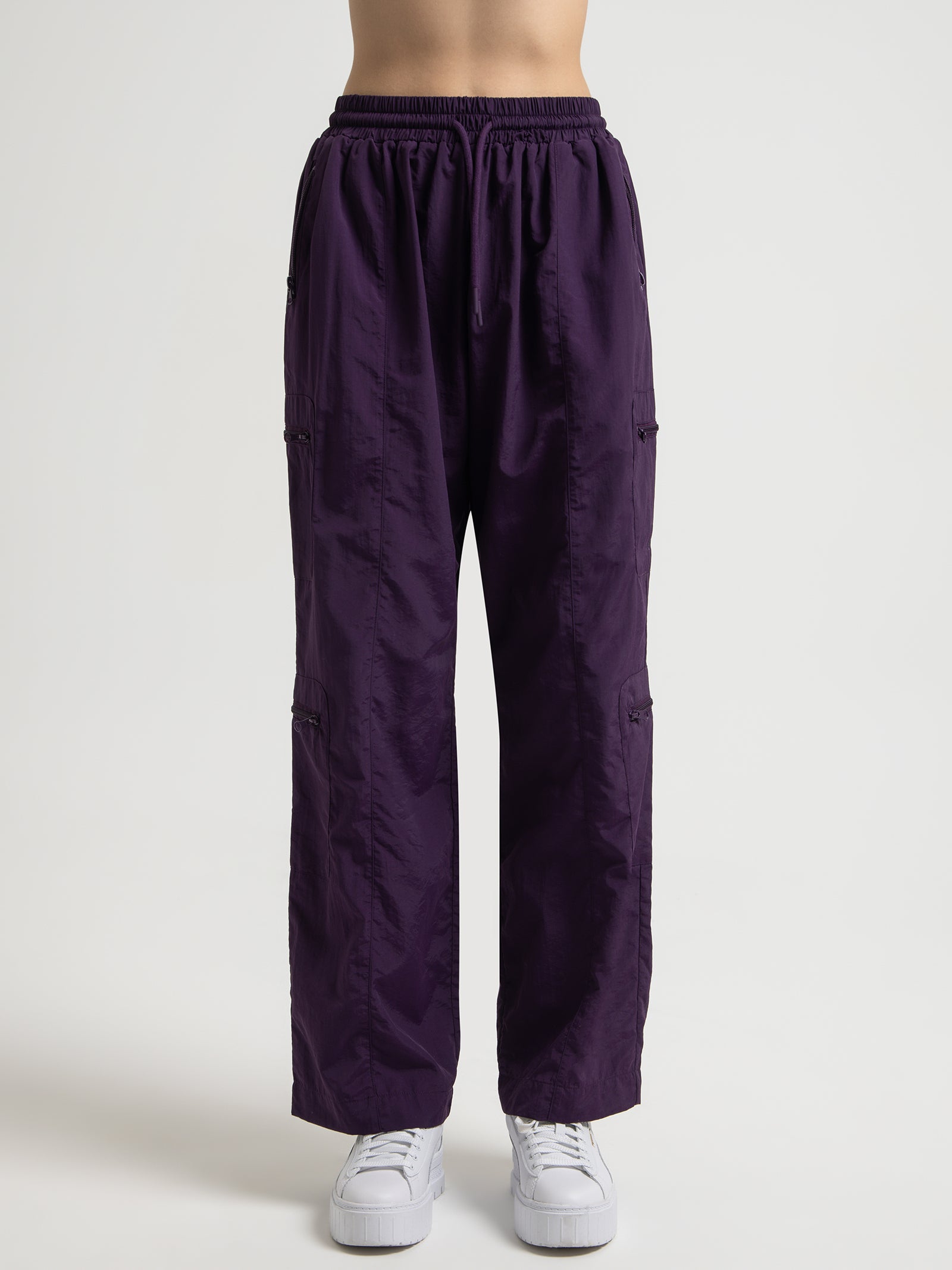 Cargo Nylon Pants in Blackcurrant