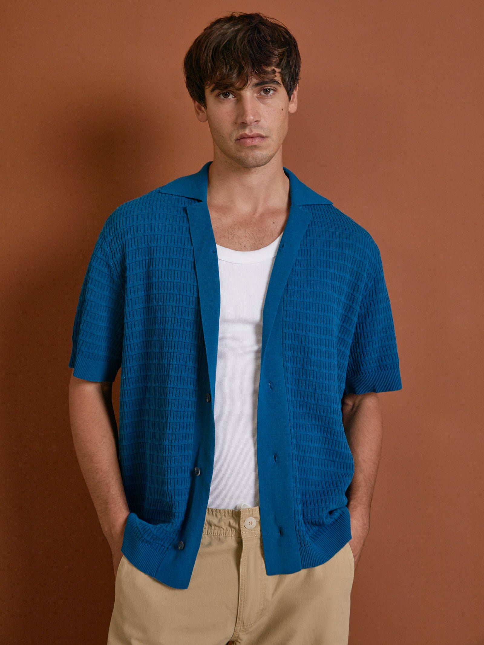 Zanito Knit Shirt in Aegean Blue