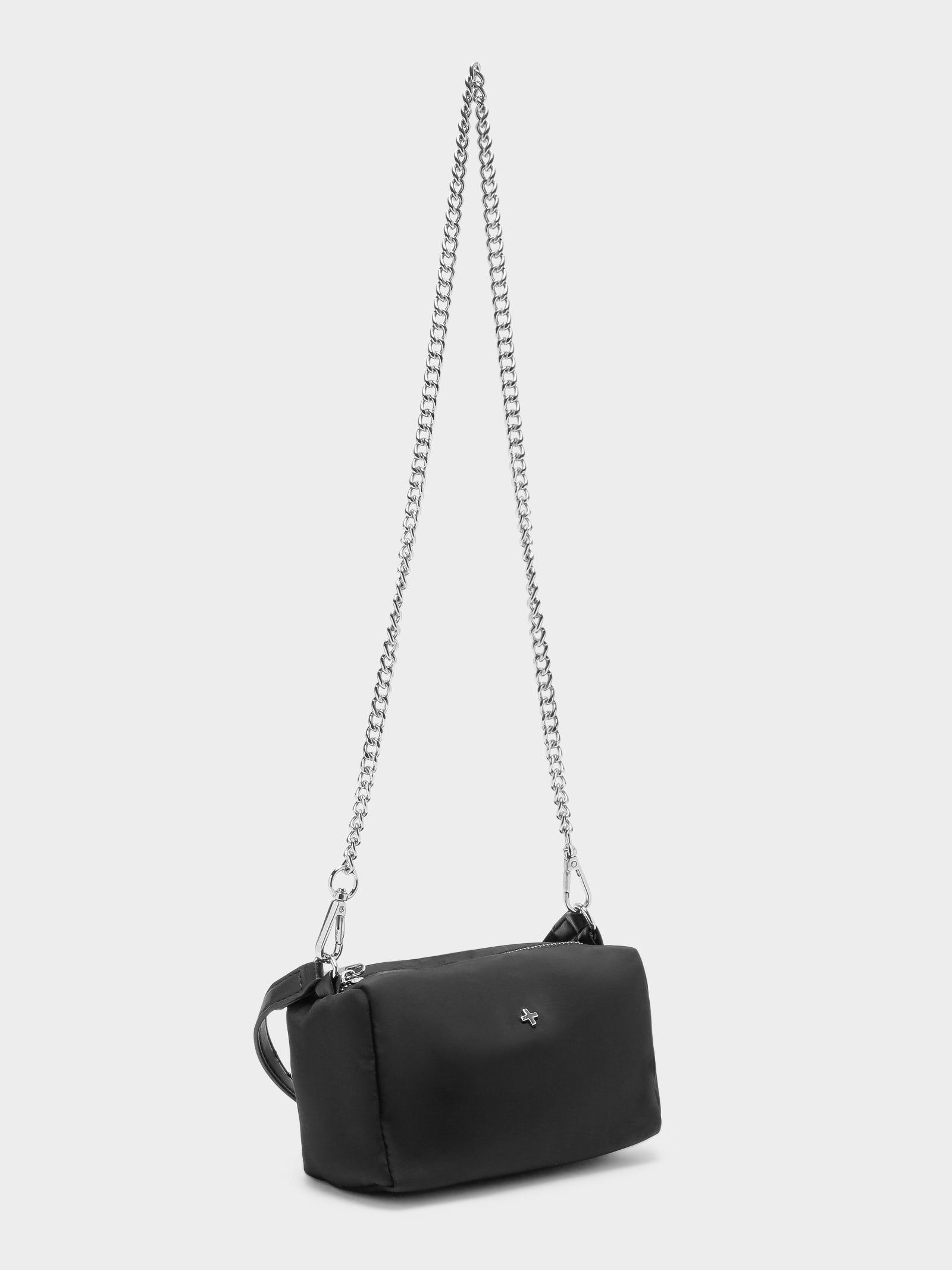 Delta Mini Shoulder Bag in Black & Silver