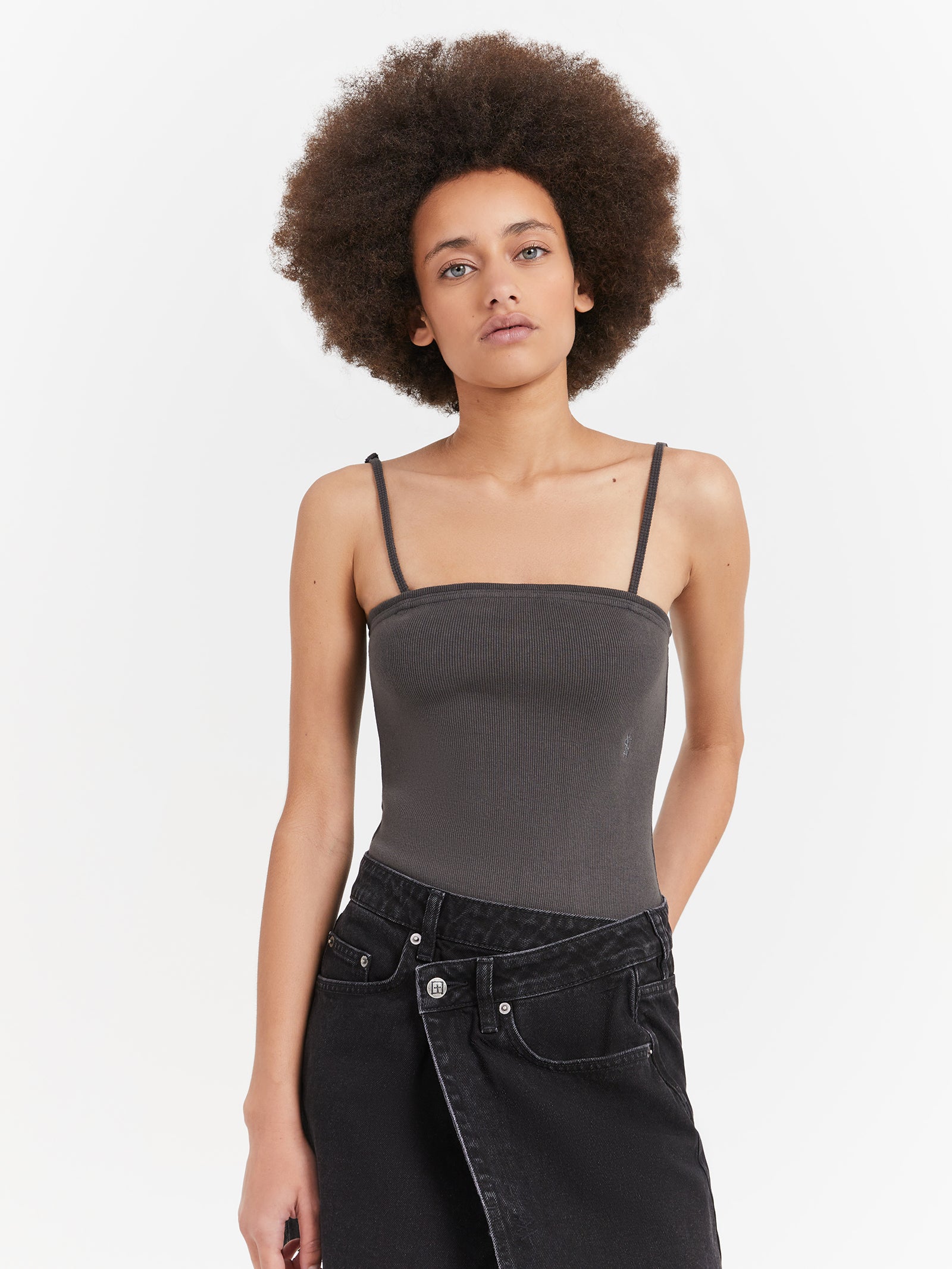 Arise Tube Bodysuit in Charcoal