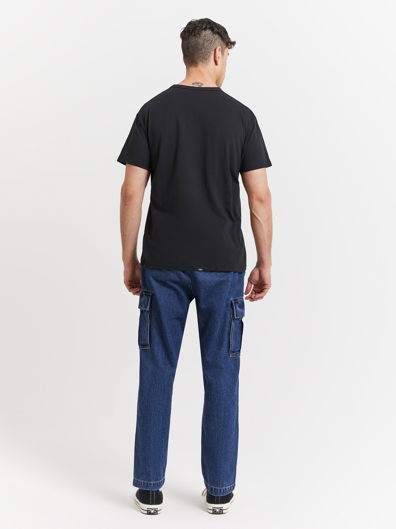 Reaction Box Fit T-Shirt in Washed Black