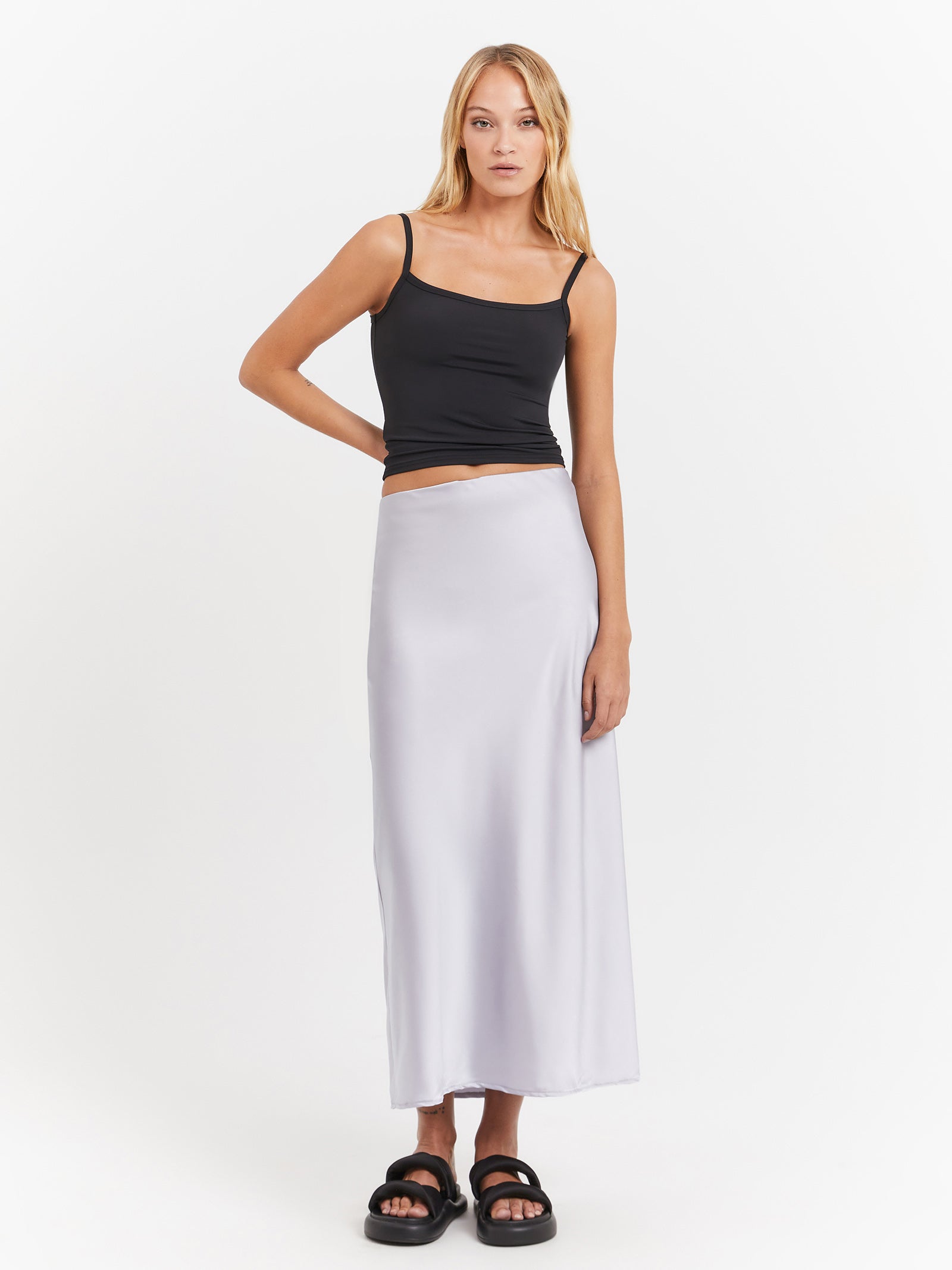 Coral Maxi Skirt in Silver