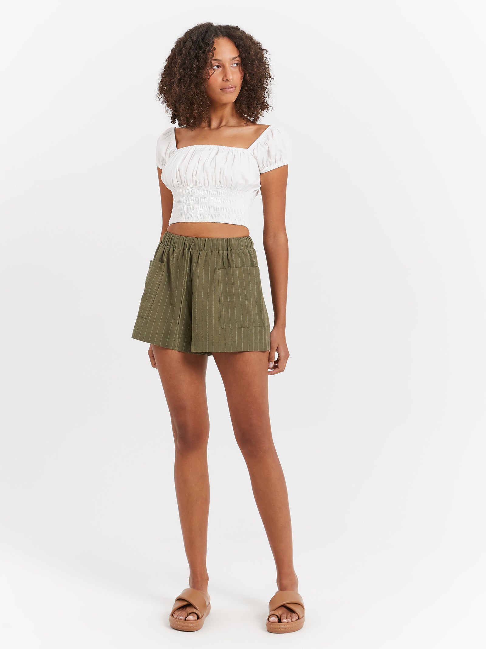 Rio Shorts in Khaki Stripe