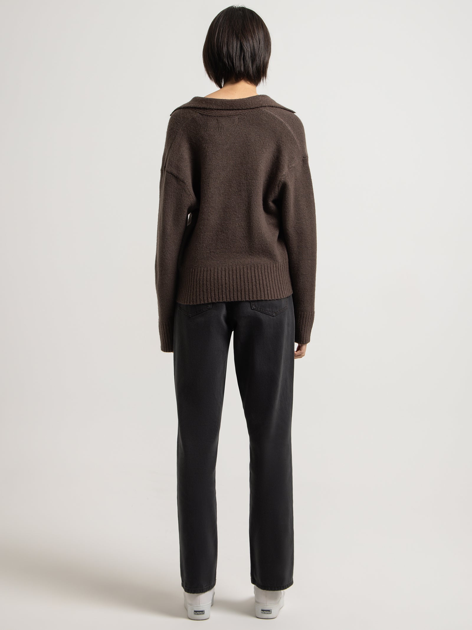 Kinsley Rugby Knit in Cinder Brown