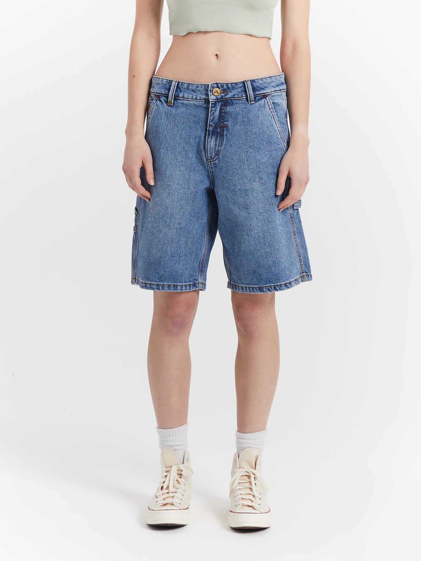 Hard Yakka Carpenter Jordan Shorts in Weathered Blue