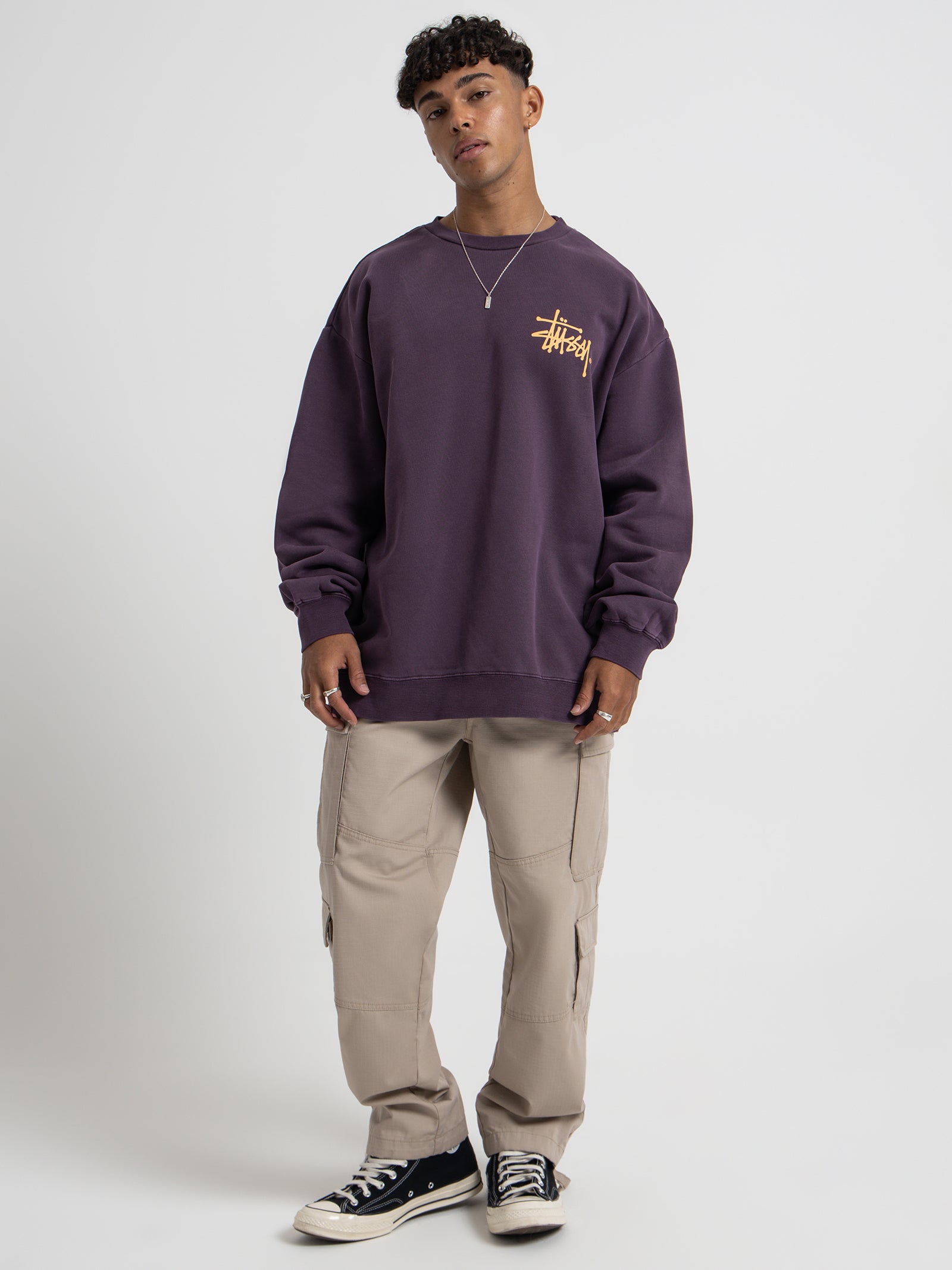 Shadow Graffiti Crew Fleece in Aubergine Purple