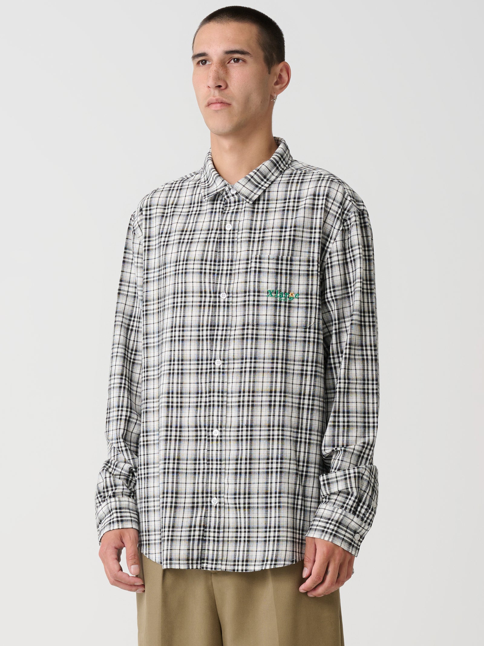 91 Flower Check Long Sleeve Shirt