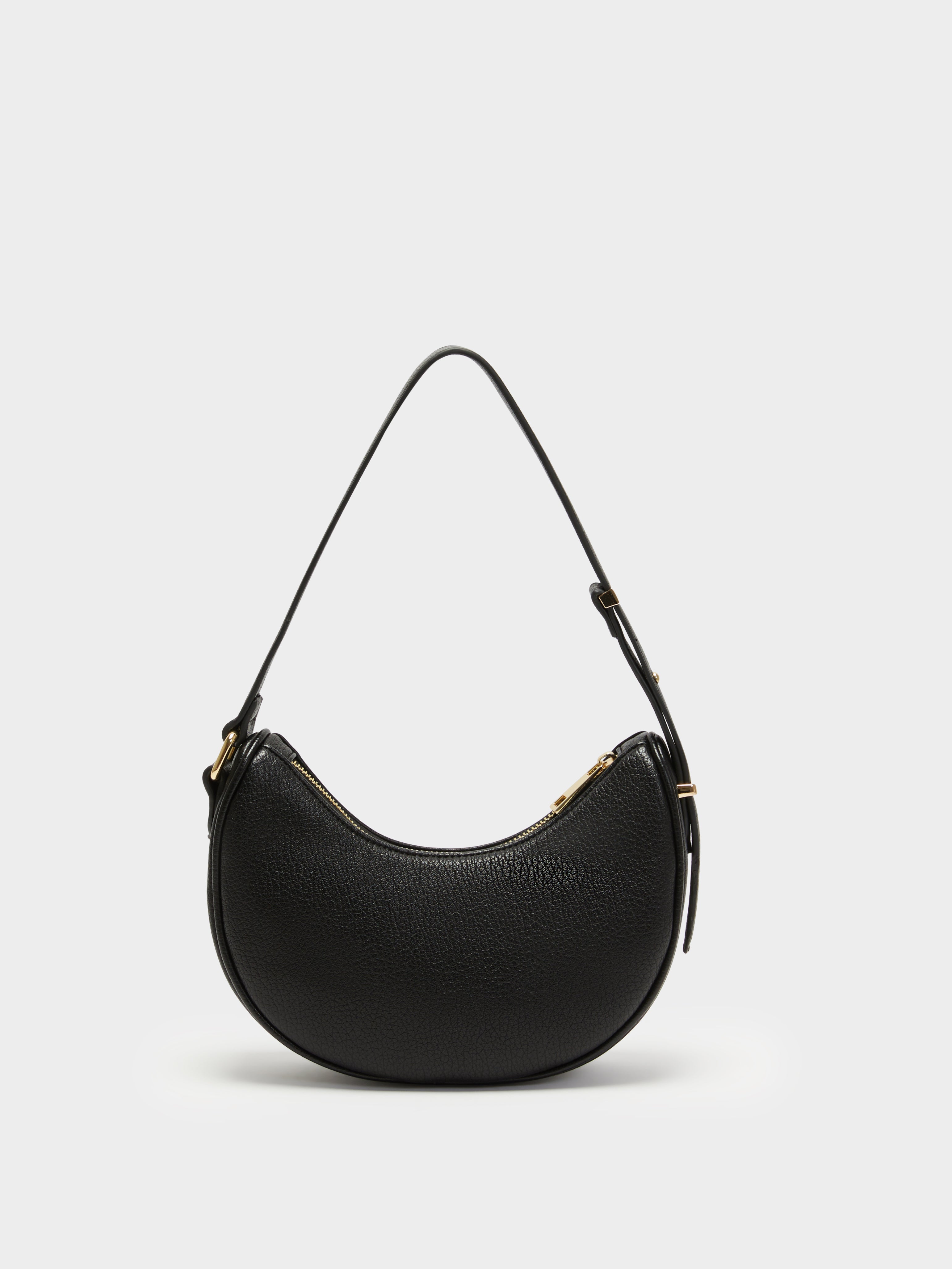 Latto Mini Shoulder Bag in Black Pebble Gold