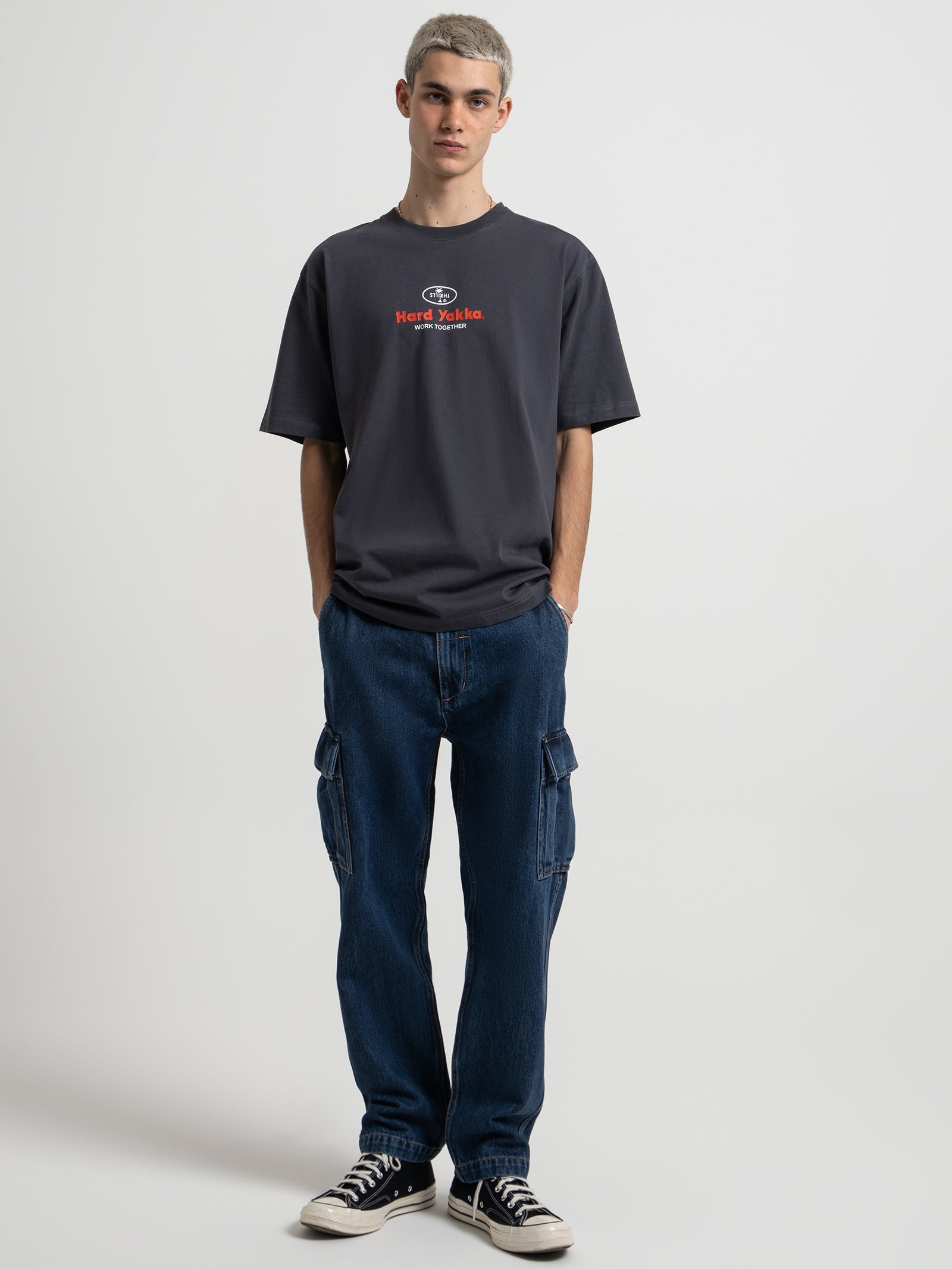 Hard Yakka Union Oversized Fit T-Shirt in Charcoal