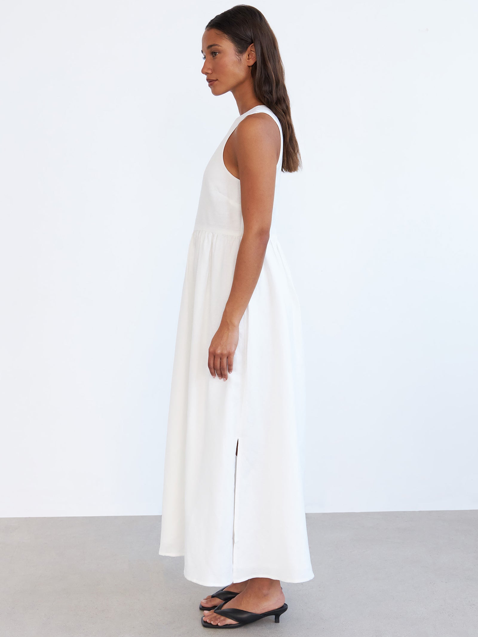 Charlotte Midi Dress In Off White