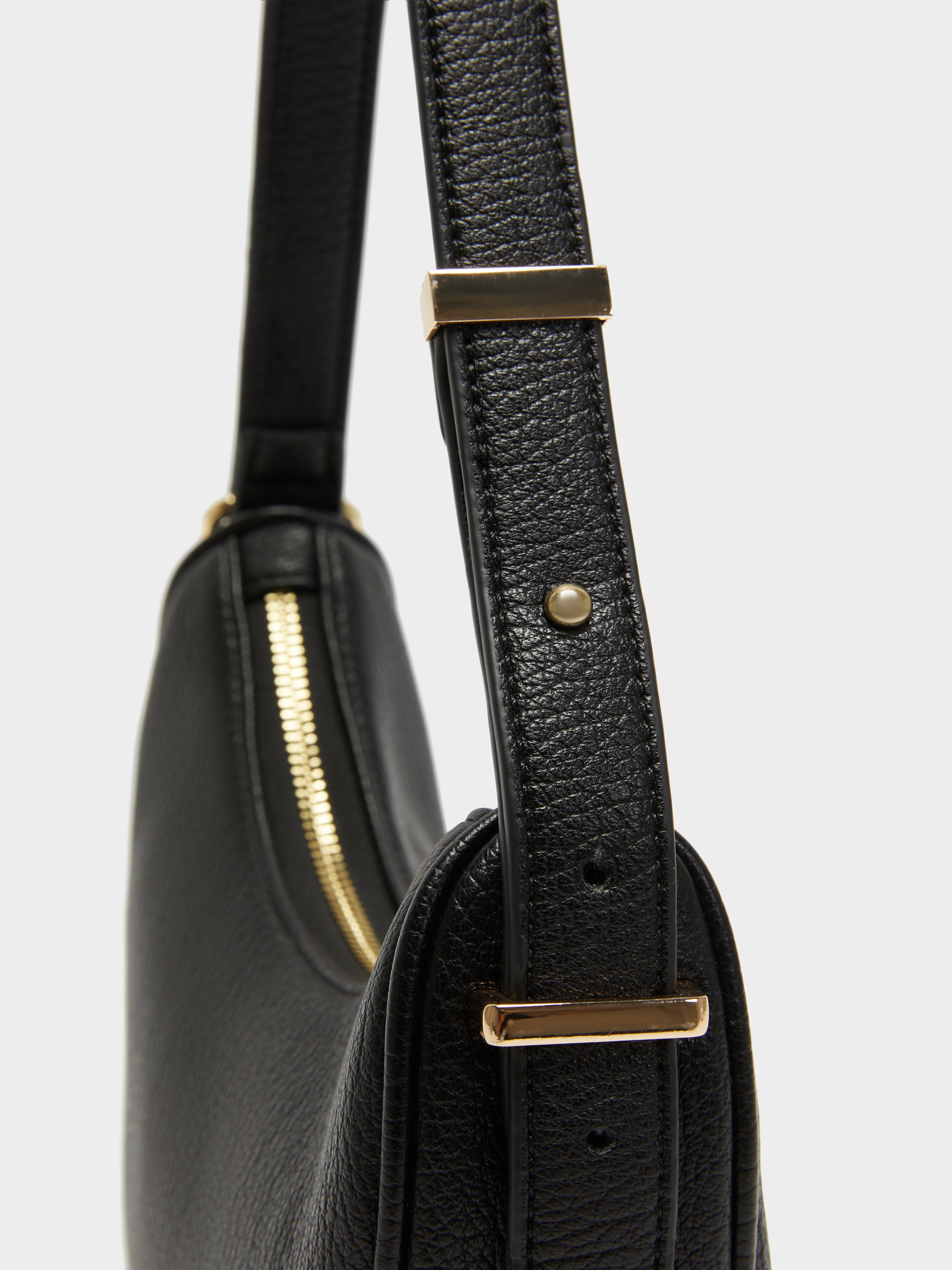 Latto Mini Shoulder Bag in Black Pebble Gold