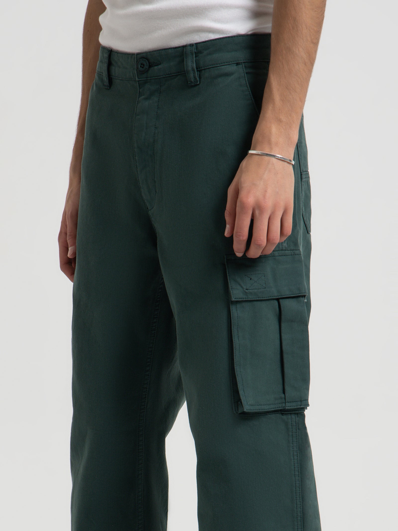 Breakdown Utility Cargo Pants in Dark Teal Green