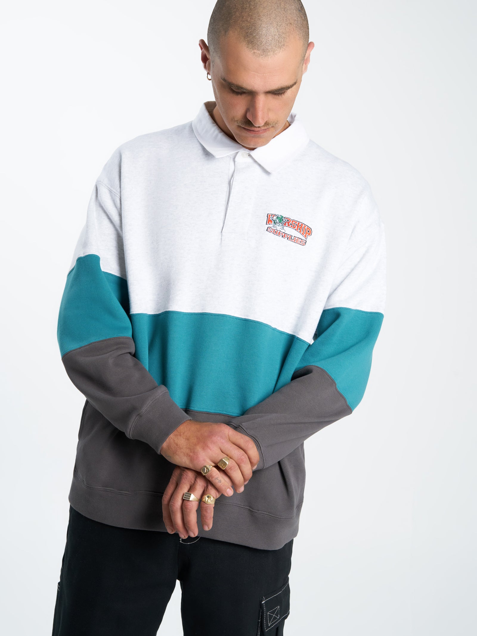 Get Off Paneled Rugby Fleece