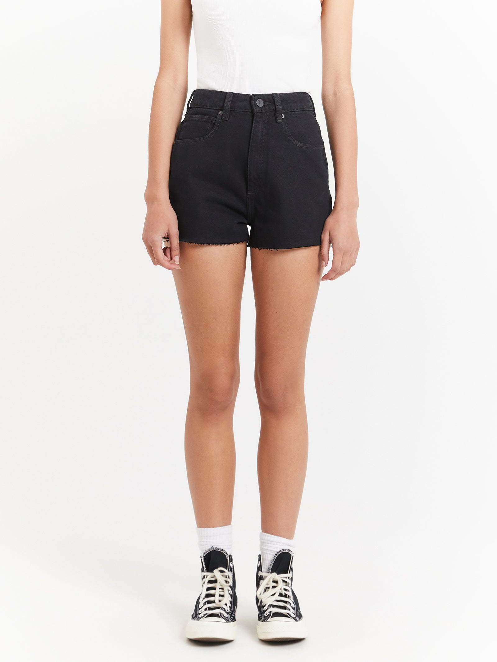 High Relaxed Shorts in Black