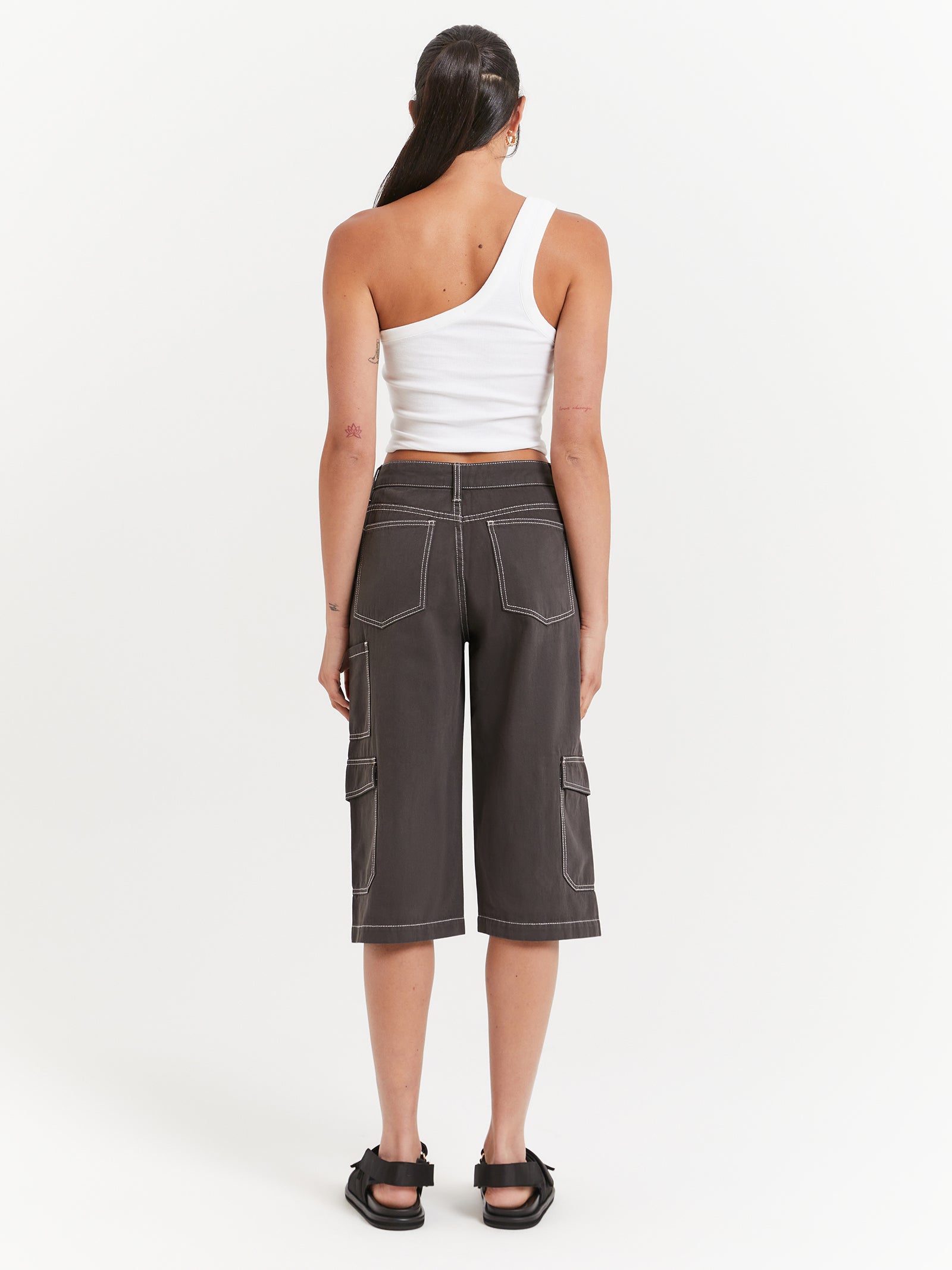 Celine Long Shorts in Washed Black