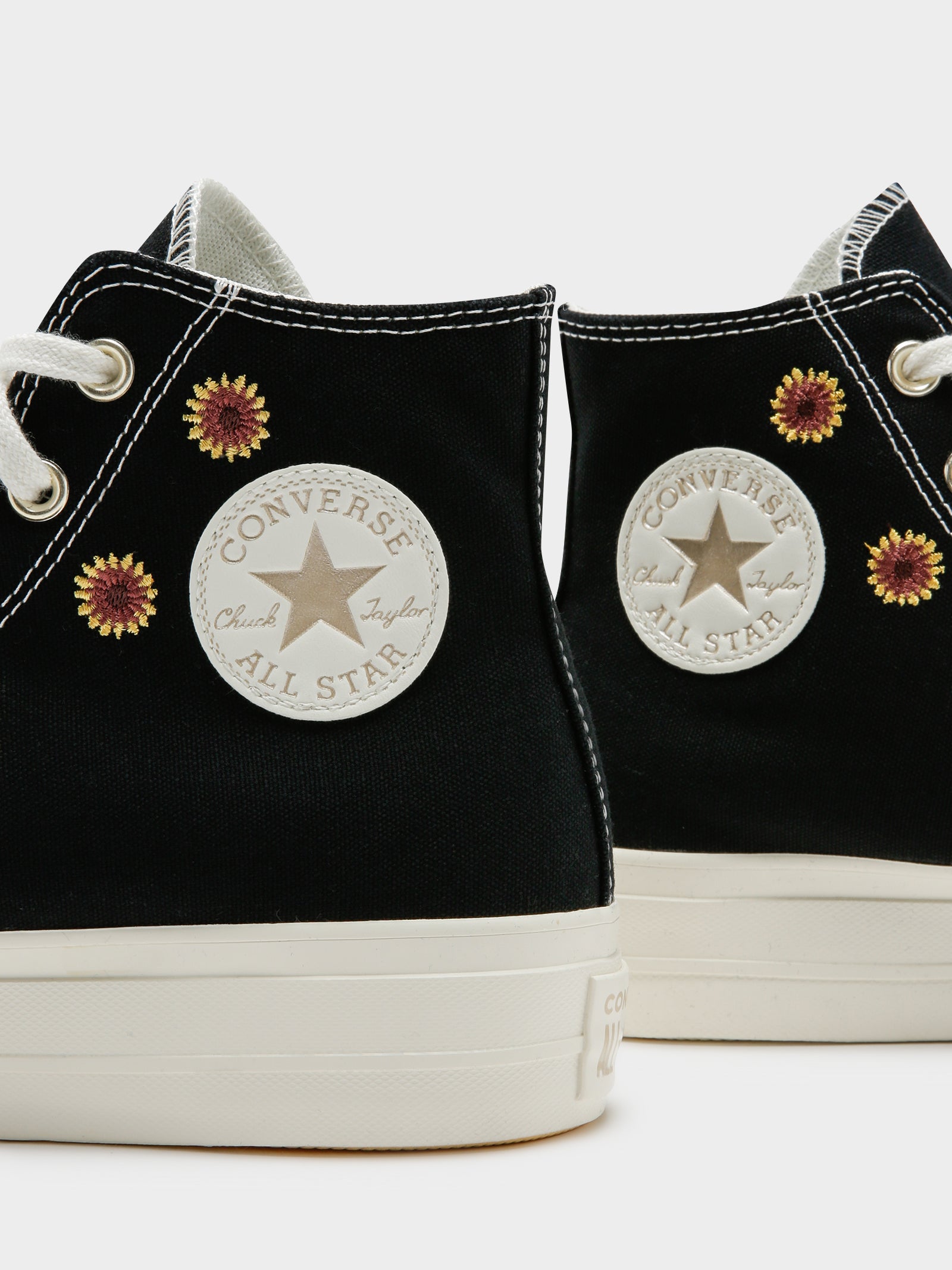 Womens Chuck Taylor Festive Florals High Top Sneakers in Black & White