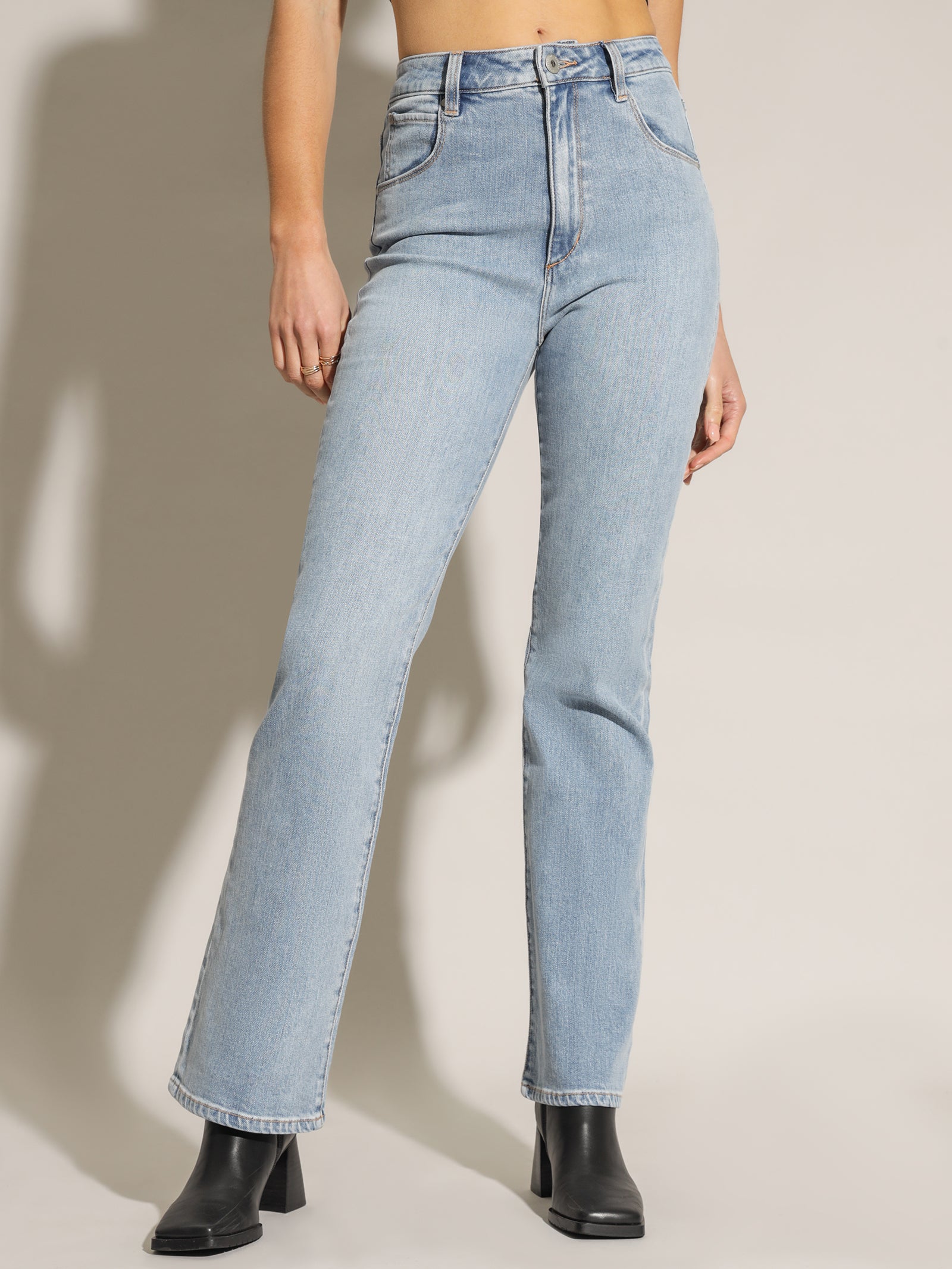 Ash Bootcut Jeans in Stone Wash Blue