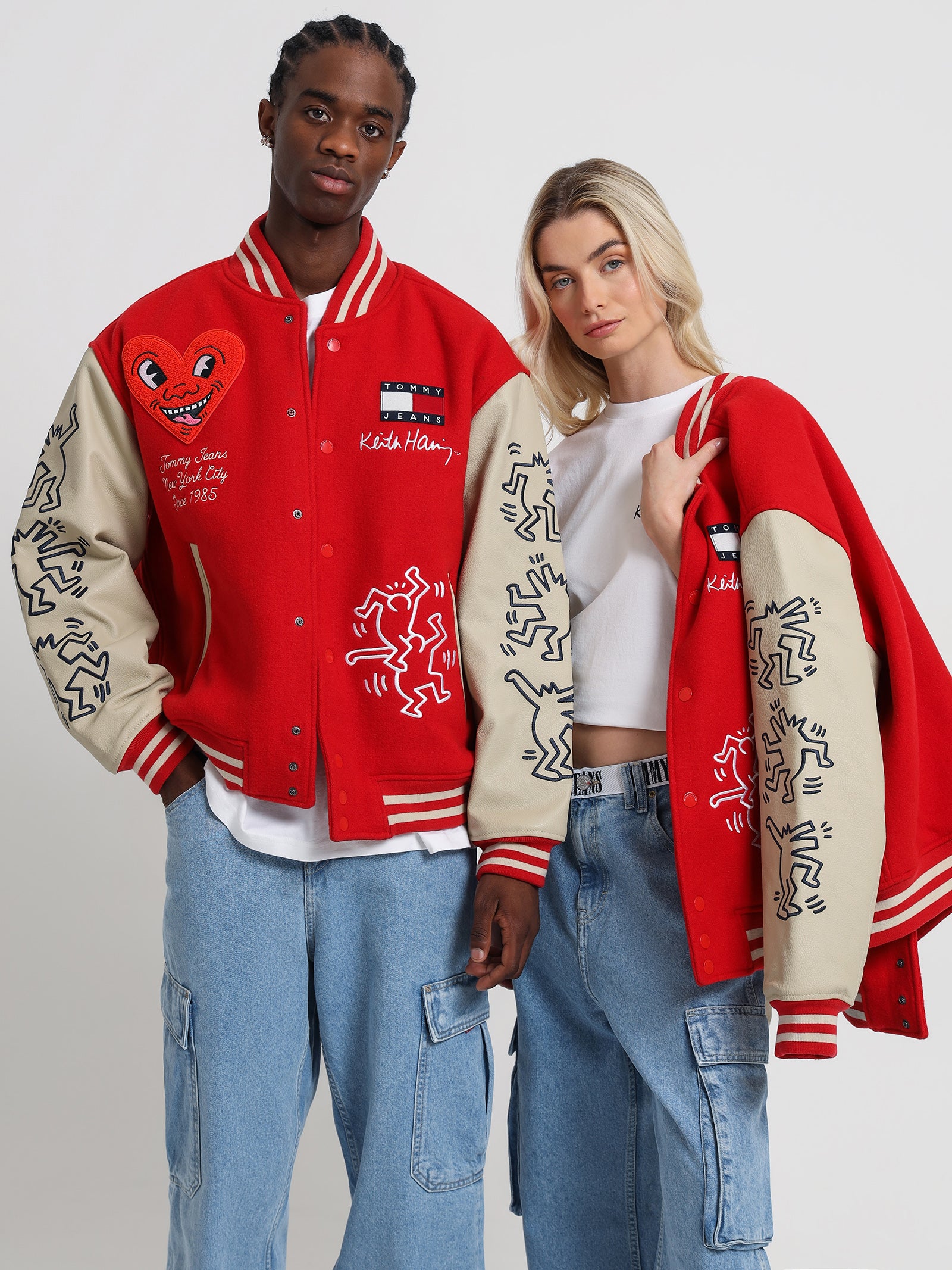 Keith Haring Varsity Jacket in Red Glare