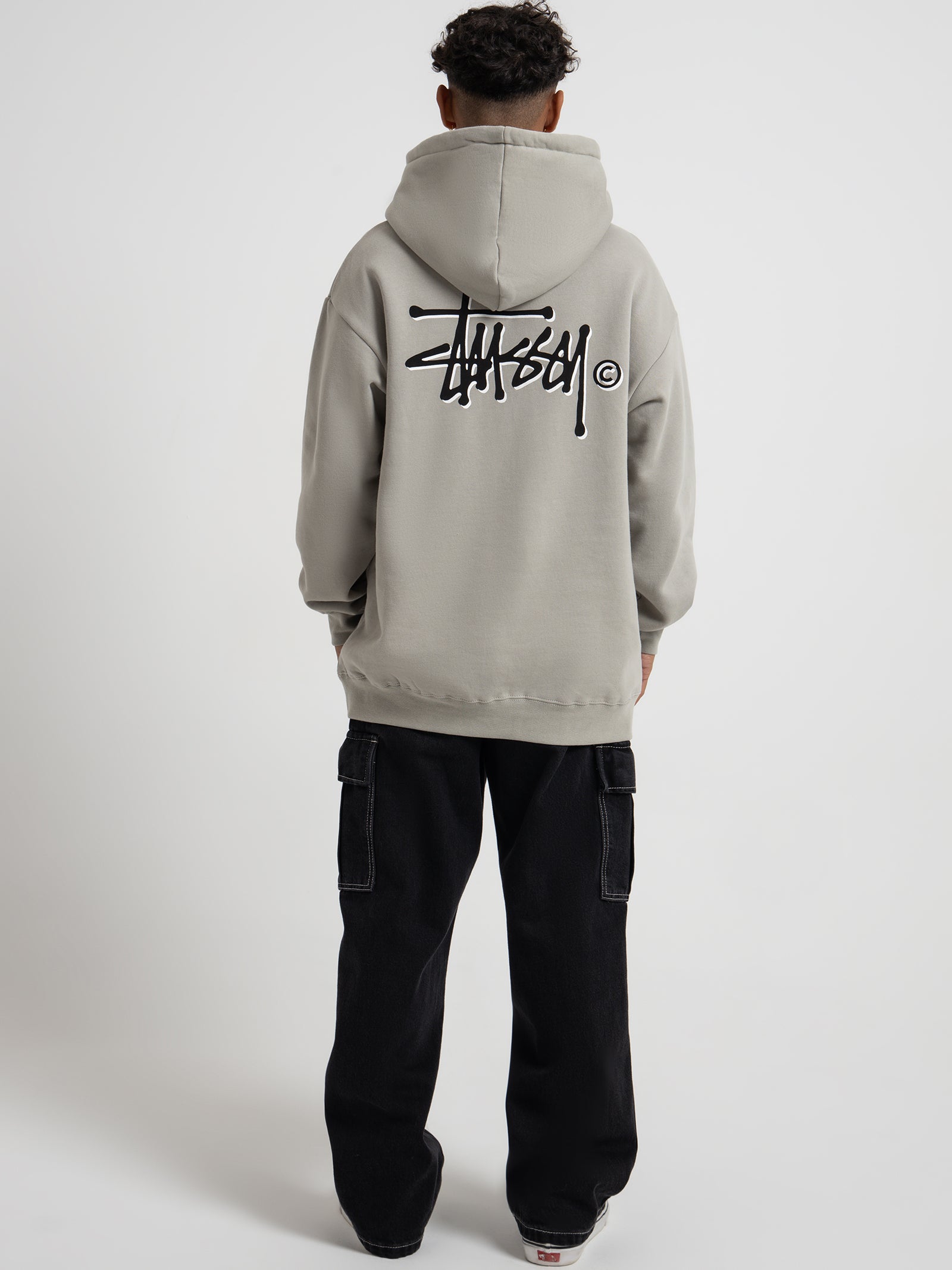 Shadow Graffiti Hoodie in Stone Grey