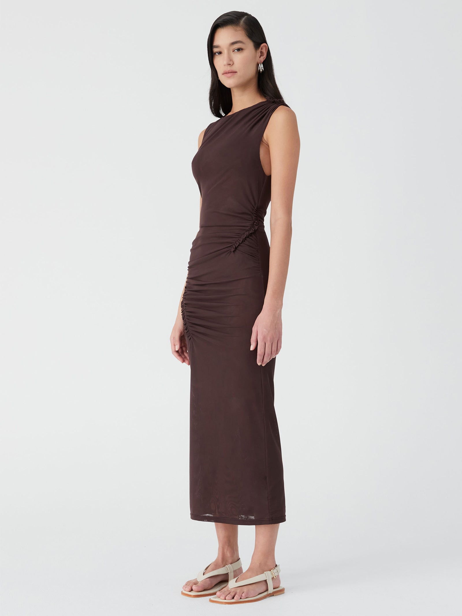 Knox Midi Dress in Dark Chocolate