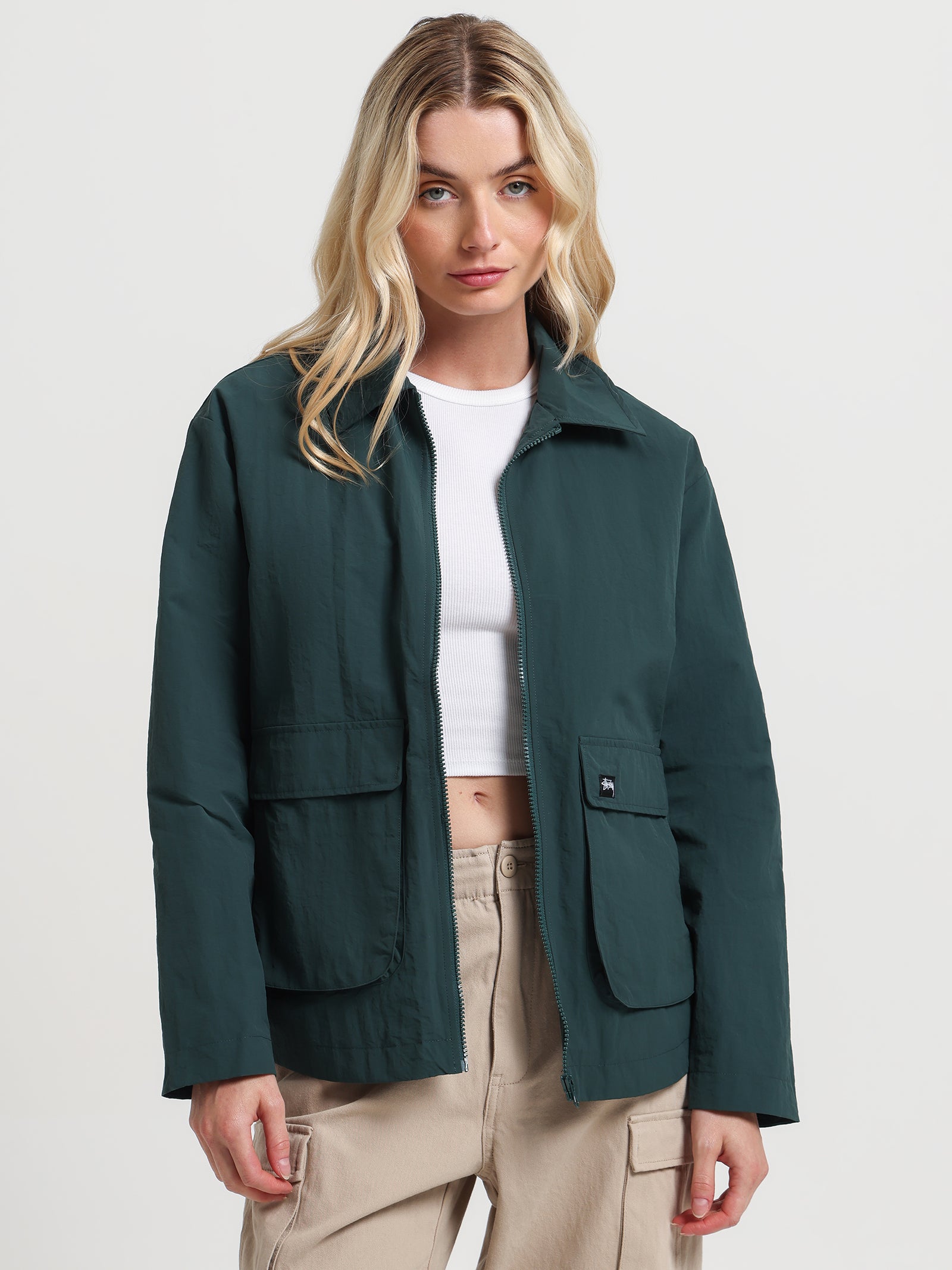 Nylon Spray Jacket in Fern Green