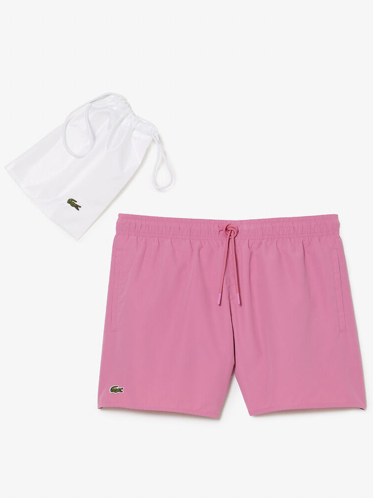 Light Quick-Dry Swim Shorts in Reseda Pink & Green