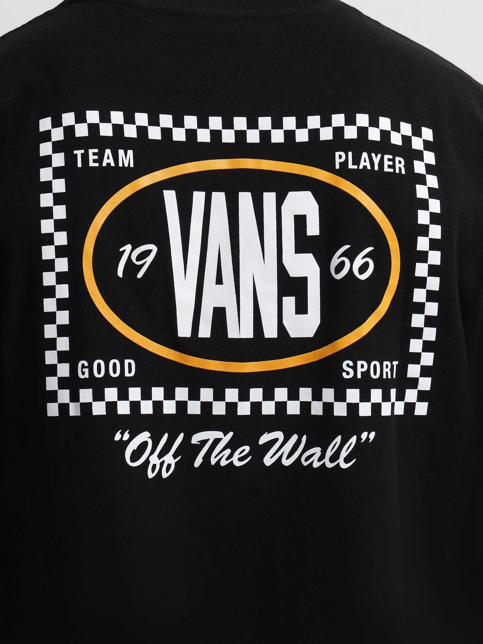 Team Player Checkerboard T-Shirt in Black