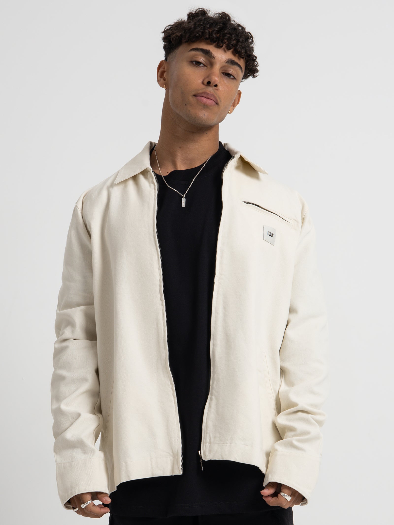 Workwear Stone Washed Peoria Jacket in Bone White