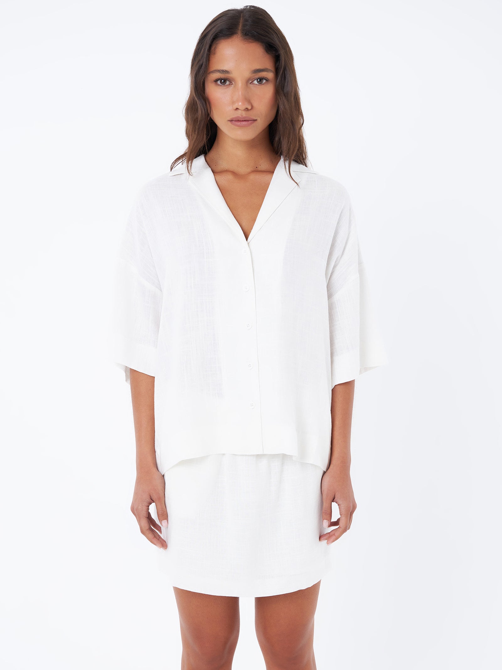 L&R Boxy Shirt In Off White