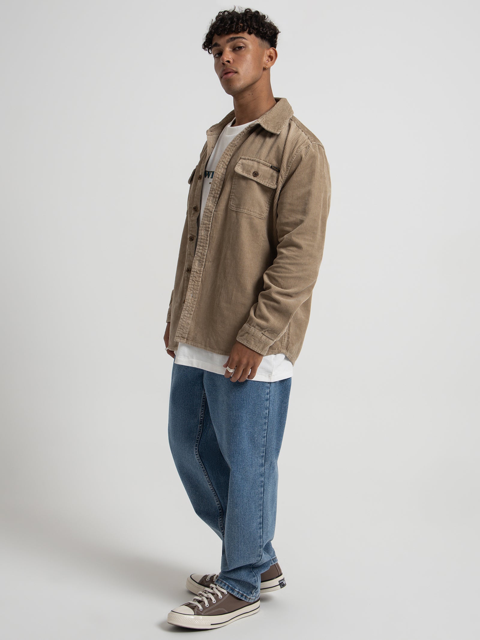 Parallels Shirt in Sandstone