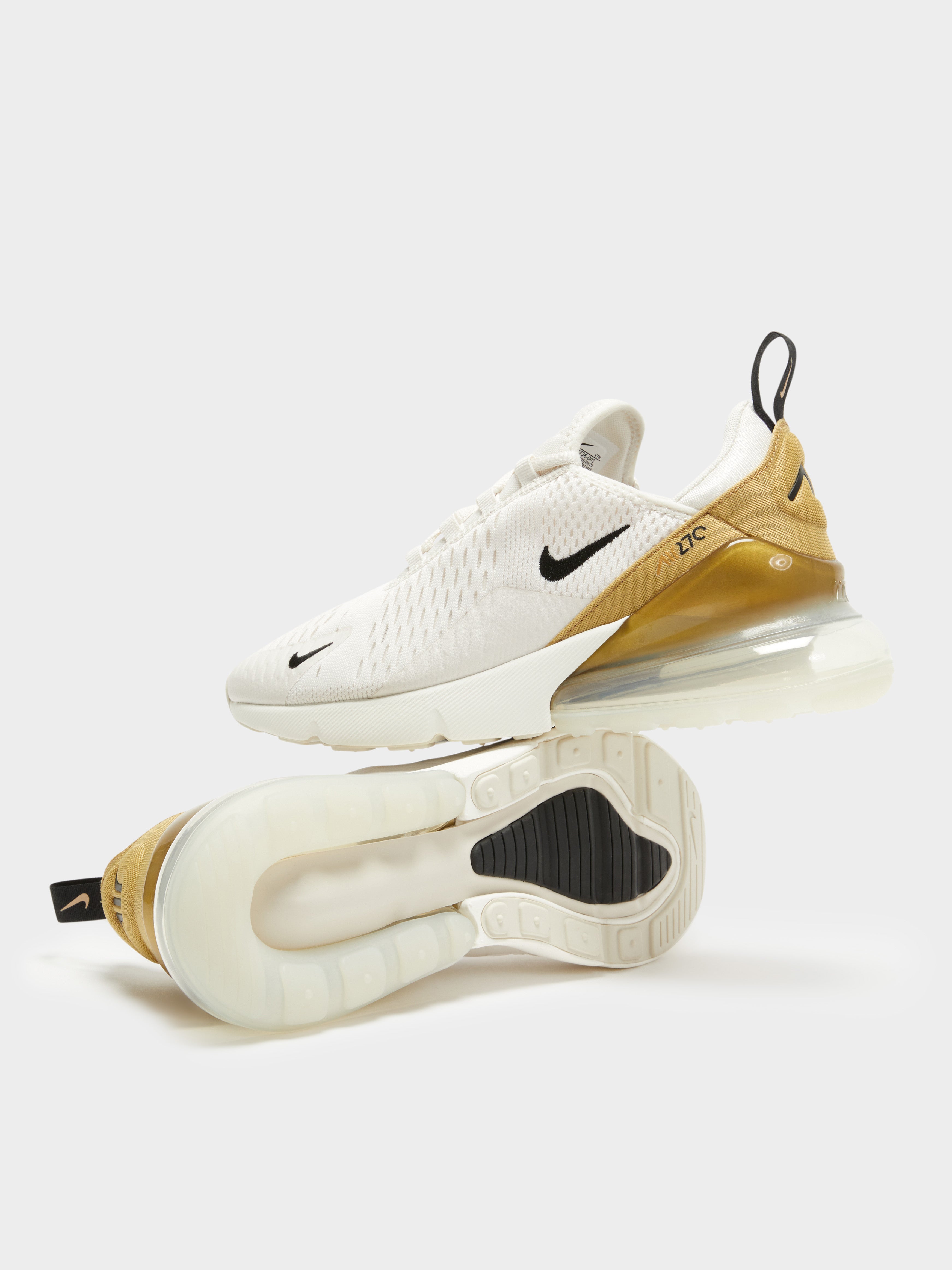 Womens Nike Air Max 270 in White & Yellow