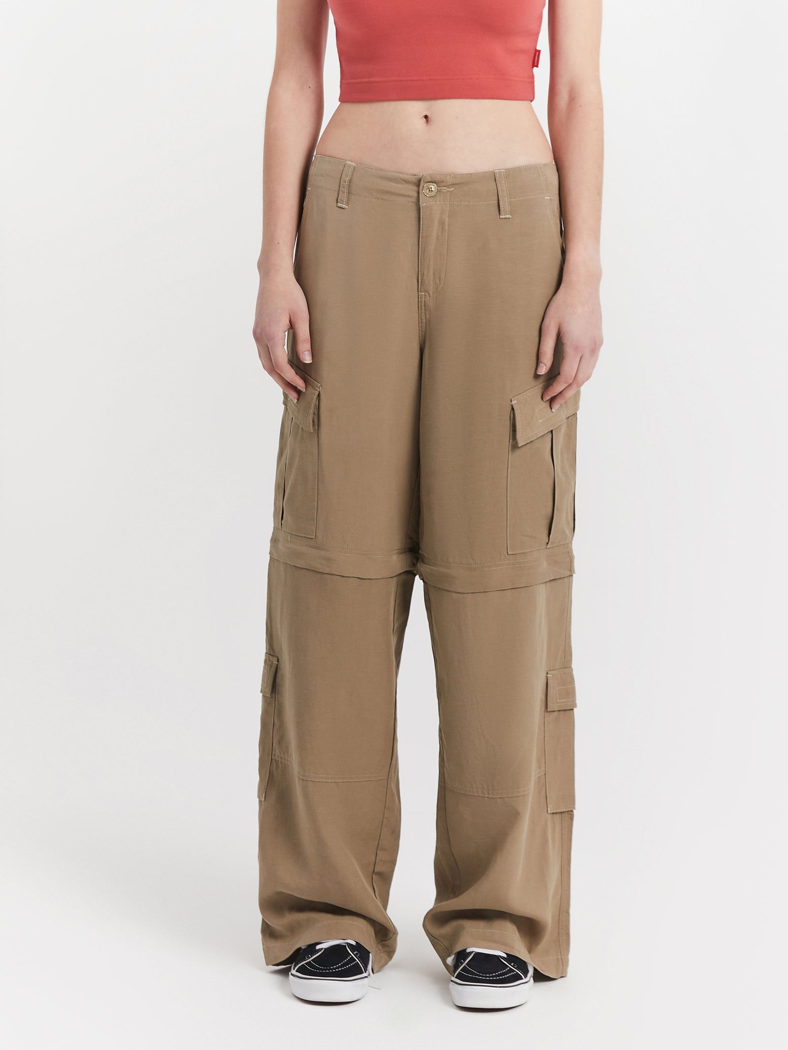 Recreation Zip-Off Cargo Pants in Sandy Taupe