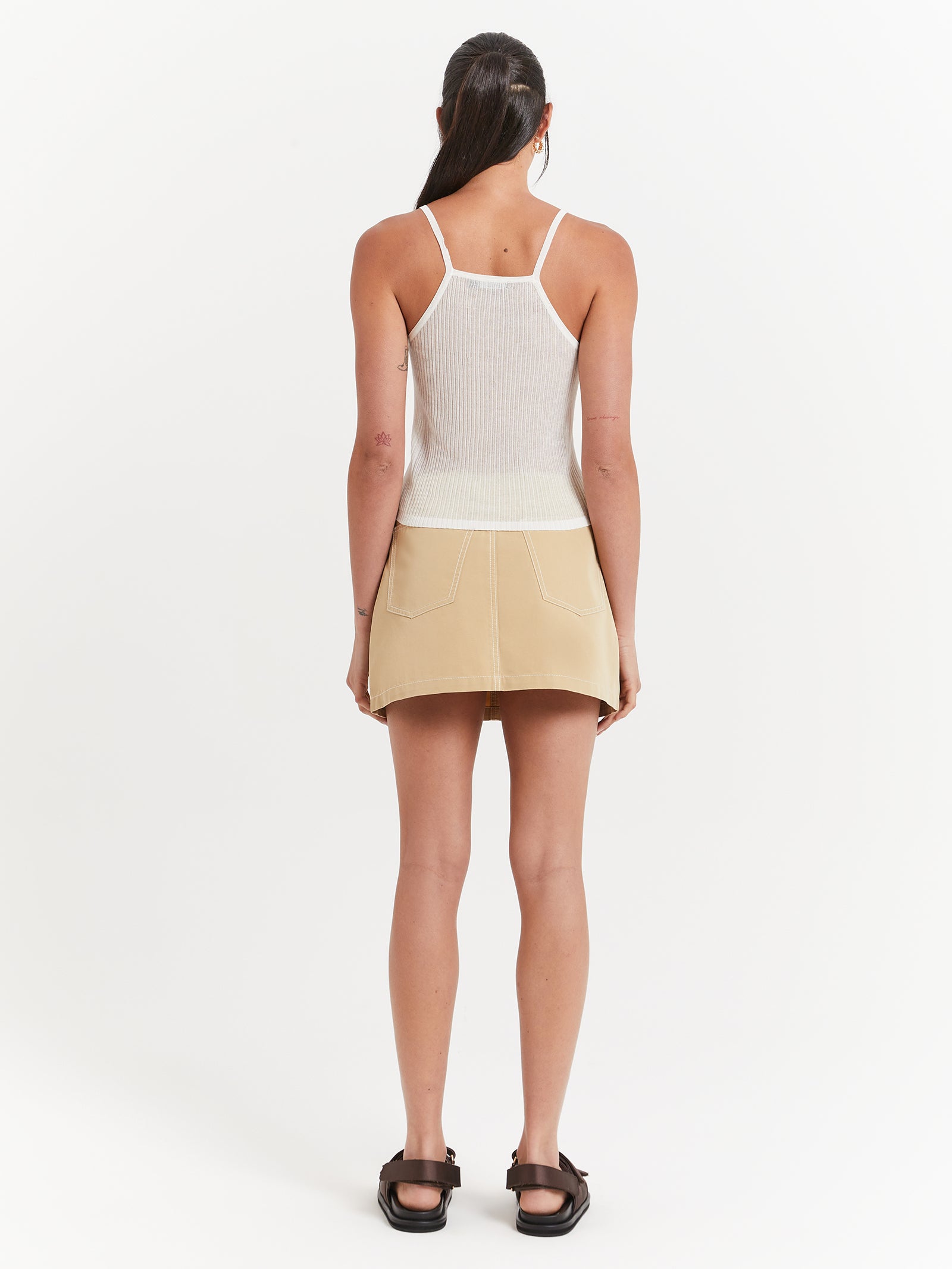 Adelaide Sheer Tank Top in Off-White