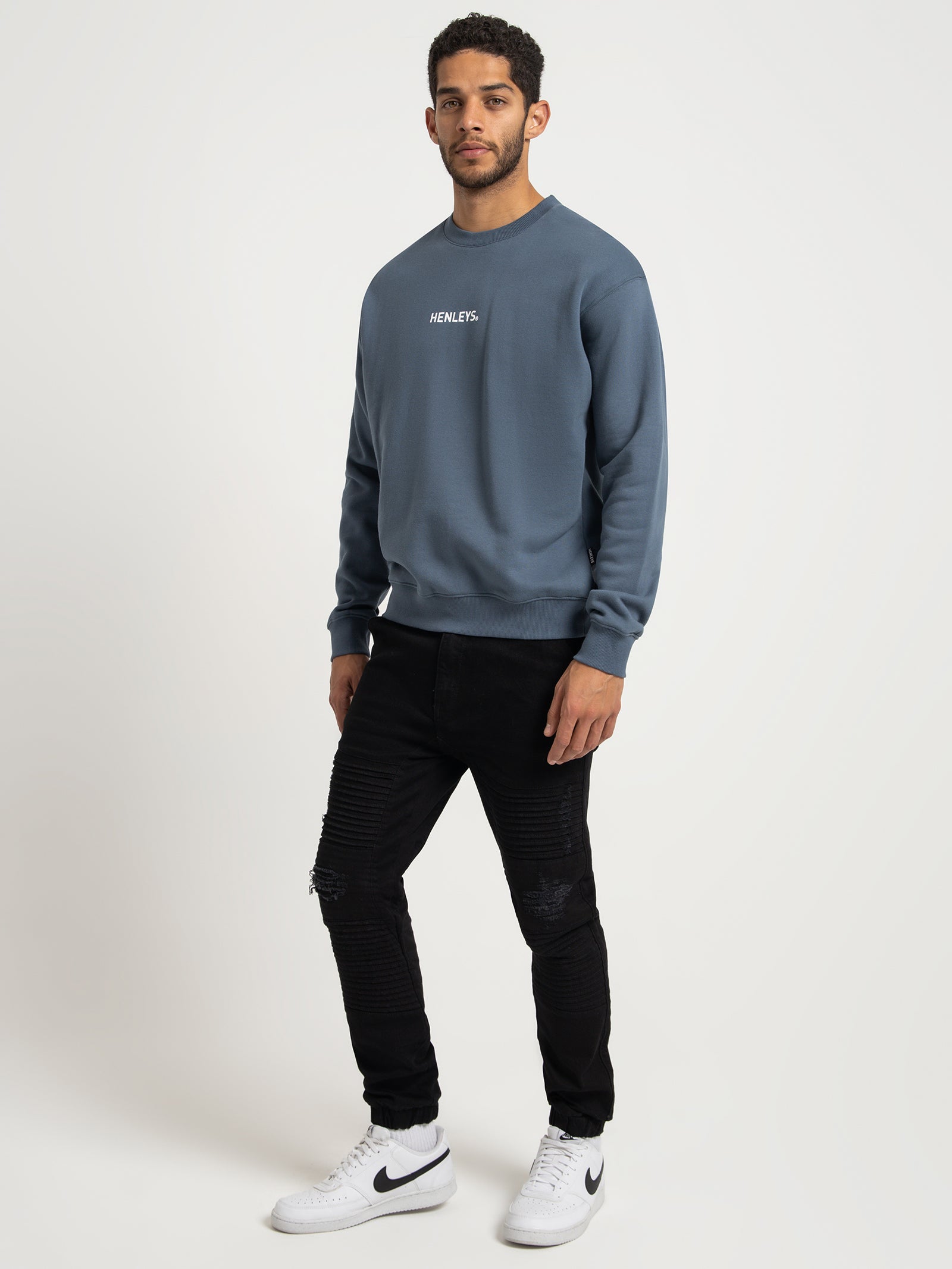 Classic Logo Crew Sweater in Blueberry