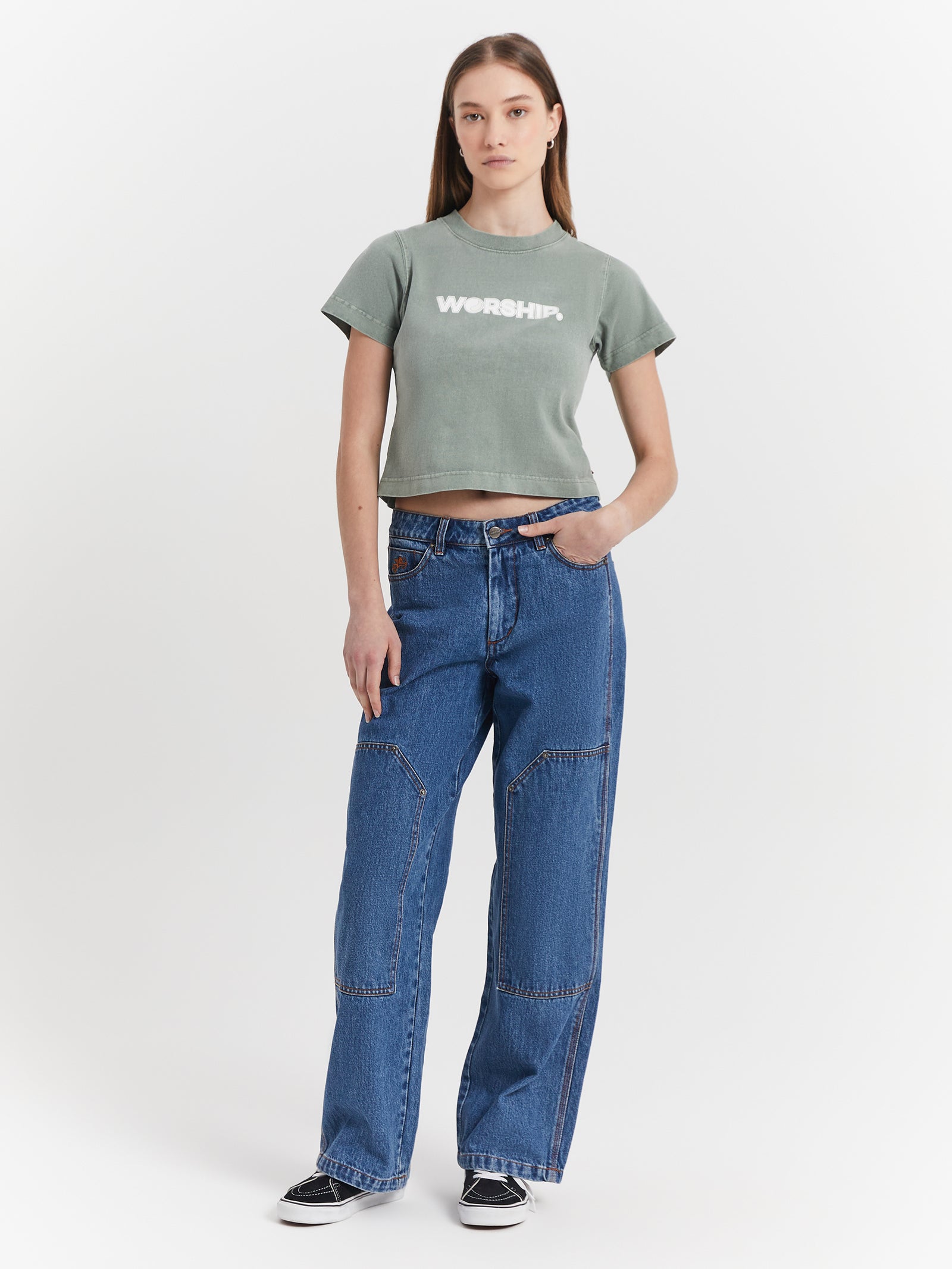 Core Boy Cropped T-Shirt in Spearmint Green