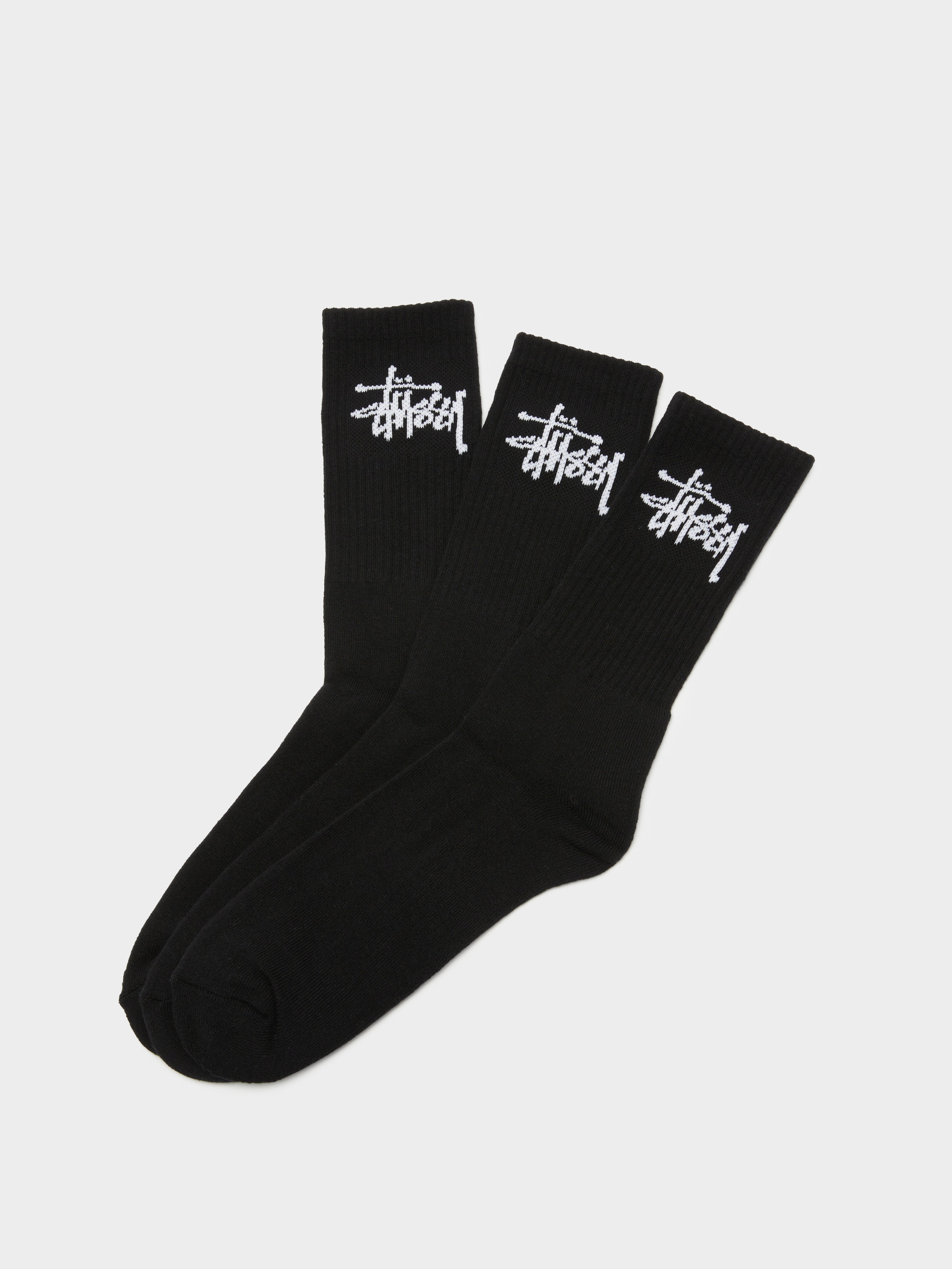 Mens Graffiti Crew Socks in Black