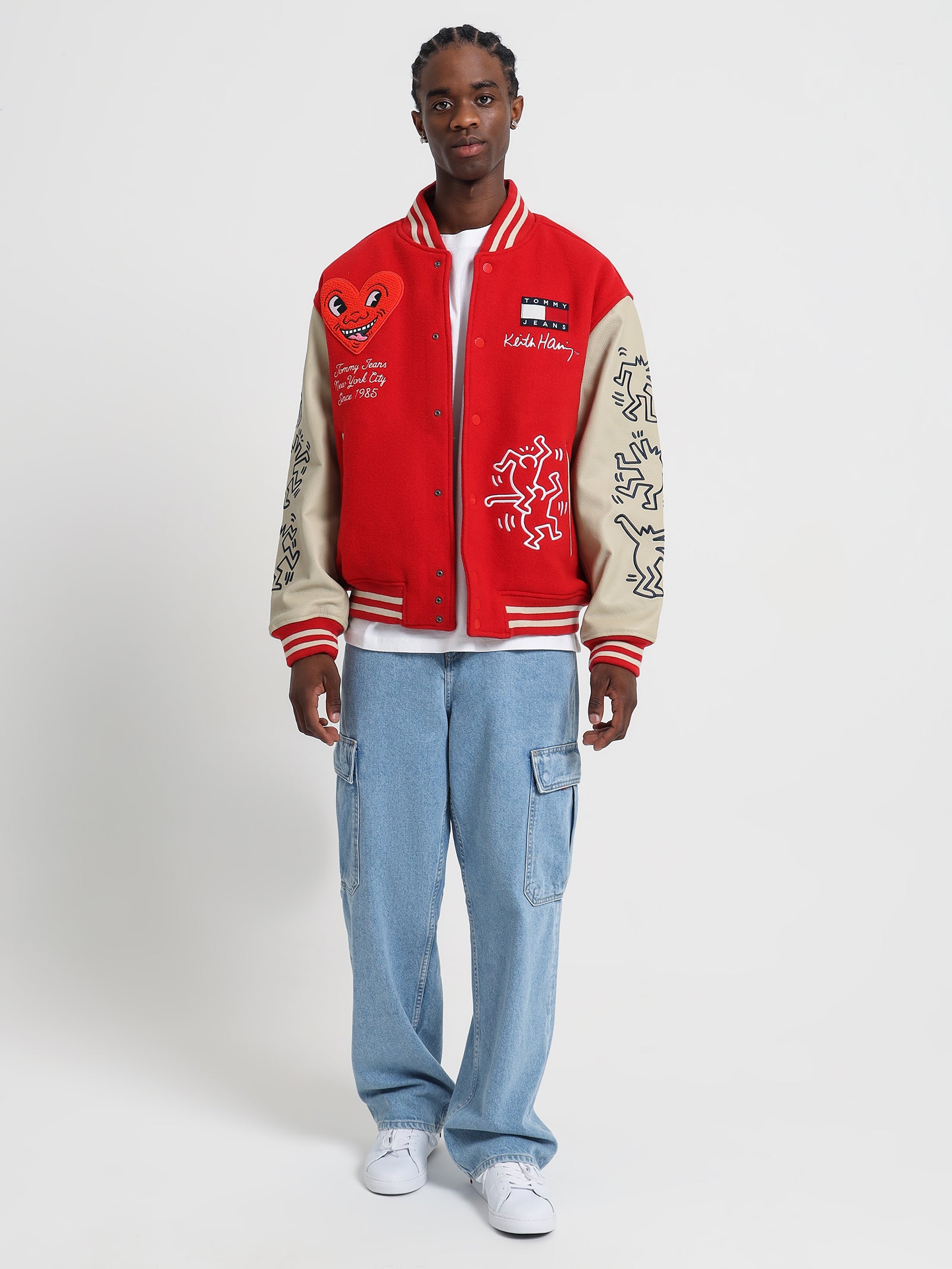 Keith Haring Varsity Jacket in Red Glare